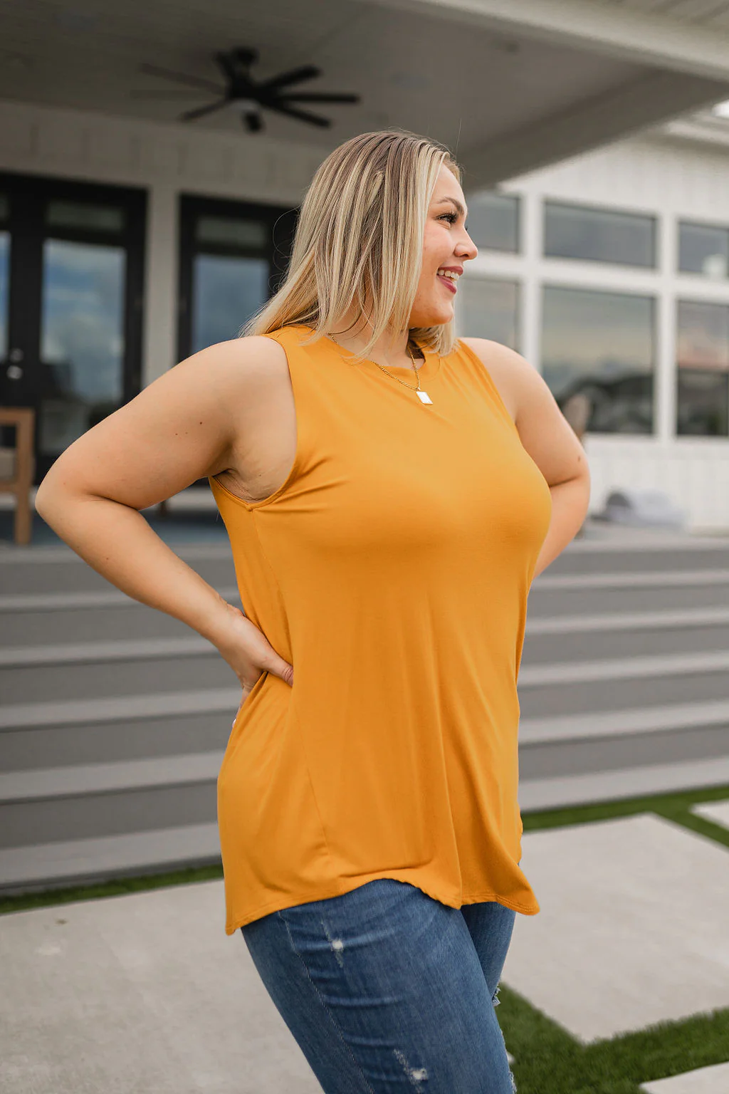 Can't Wait for Spring Hi-Low Sleeveless Top in Mustard - 7/7/2023 - Image 10