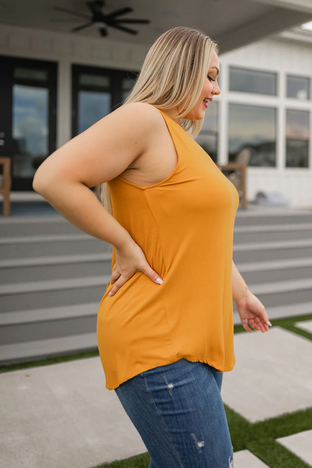 Can't Wait for Spring Hi-Low Sleeveless Top in Mustard - 7/7/2023 - Image 5
