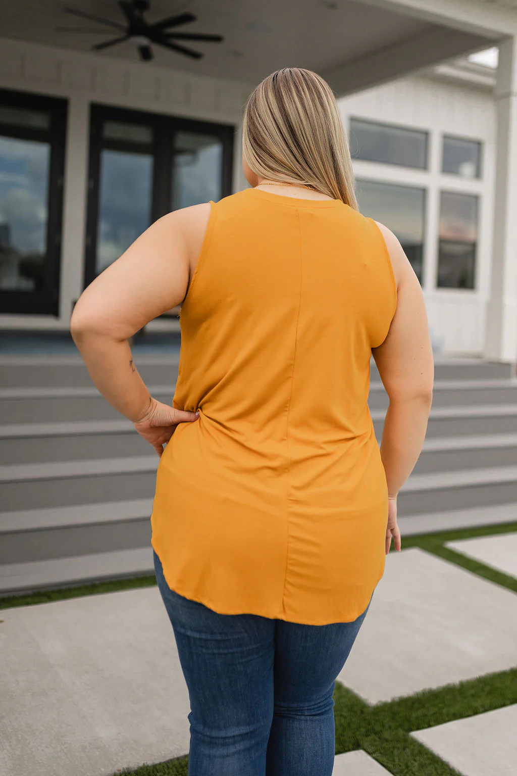 Can't Wait for Spring Hi-Low Sleeveless Top in Mustard - 7/7/2023 - Image 6