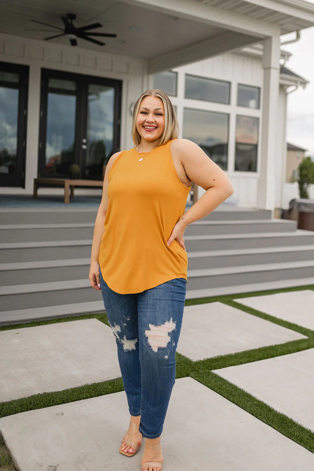 Can't Wait for Spring Hi-Low Sleeveless Top in Mustard - 7/7/2023 - Image 8