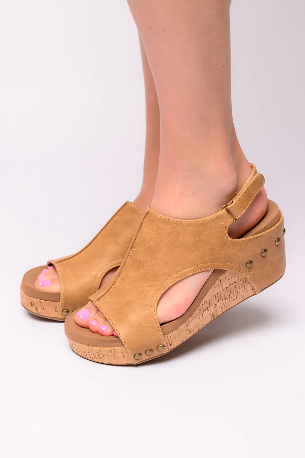 Carley Wedge Sandals in Caramel Smooth - 7/24/2024 Corkys - Image 3