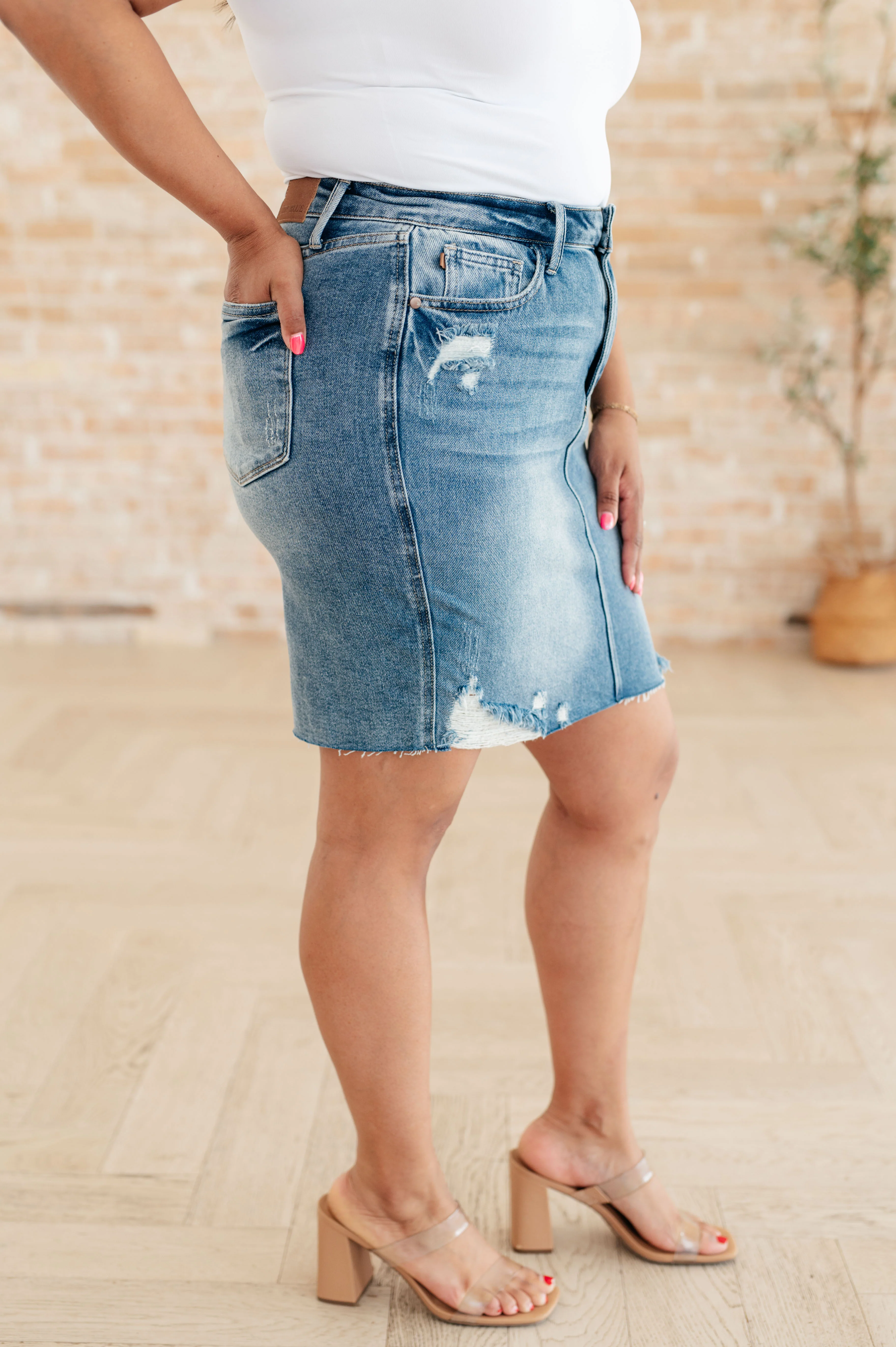 Carol High Rise Rigid Magic Denim Skirt - 3/13/2024 - Image 6