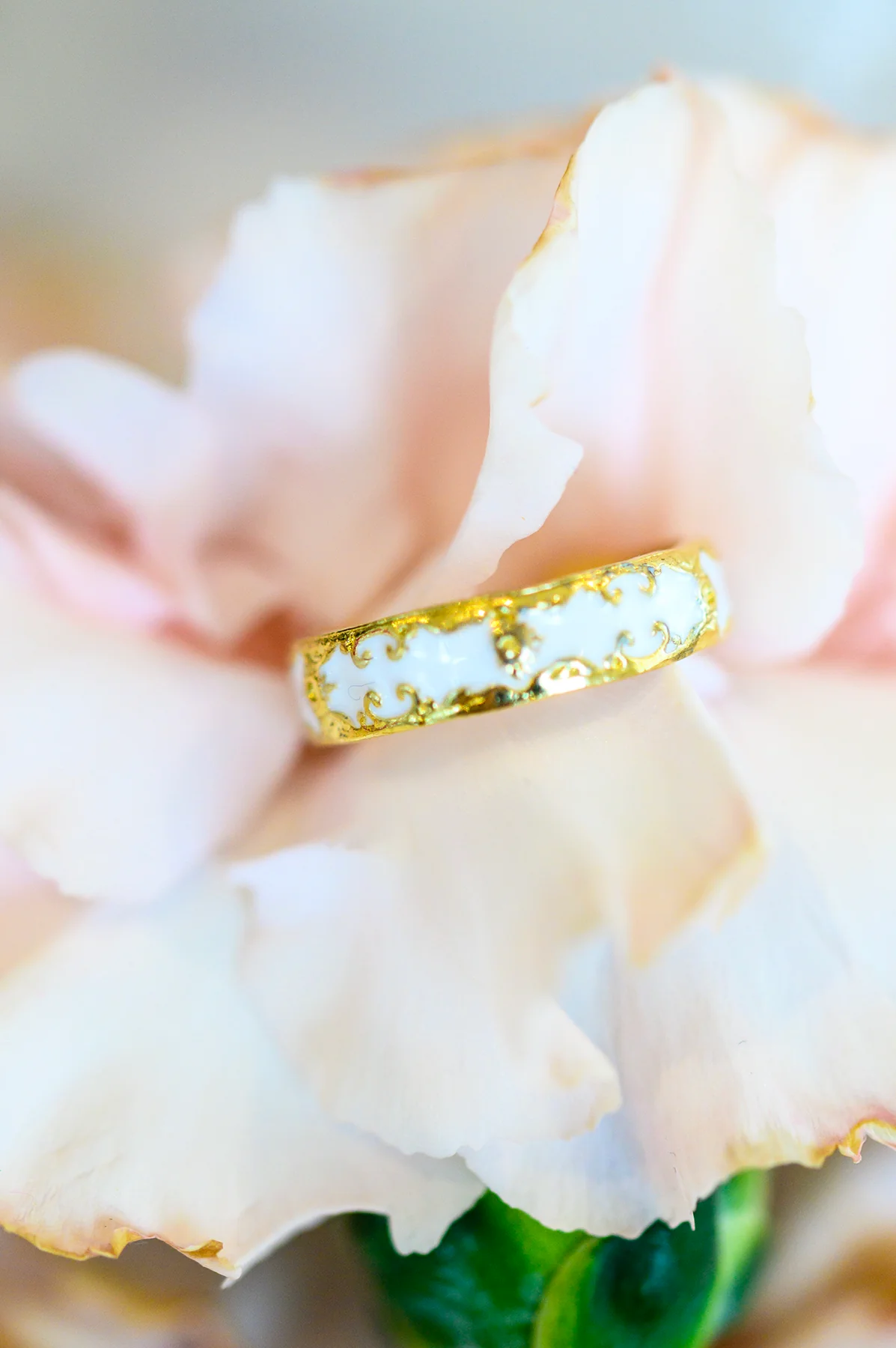 Carolina Hand Crafted White Pattern Ring - 5/1/2023