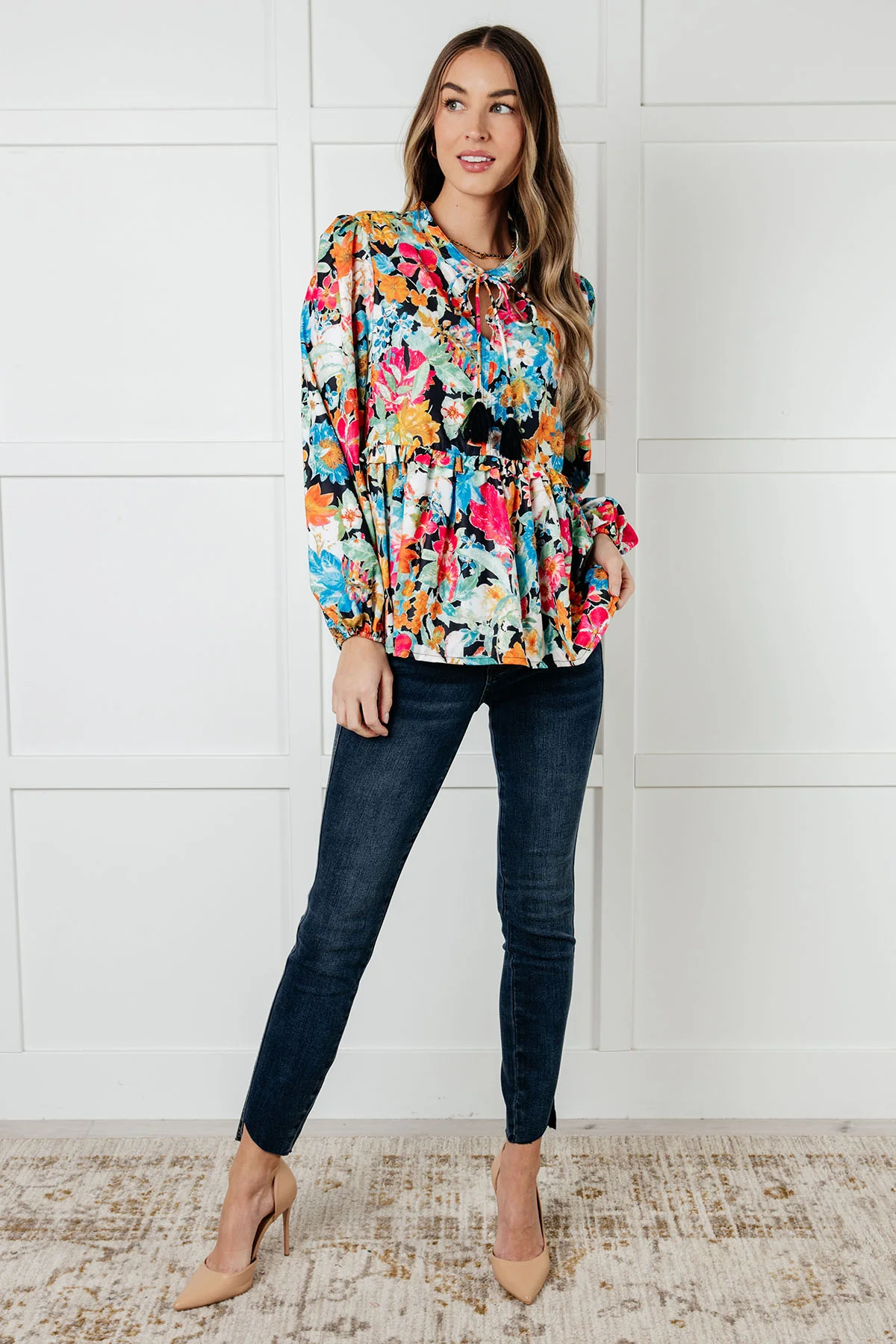 Carry Me Away Floral Peplum Blouse - 9/15/2025 - Image 3