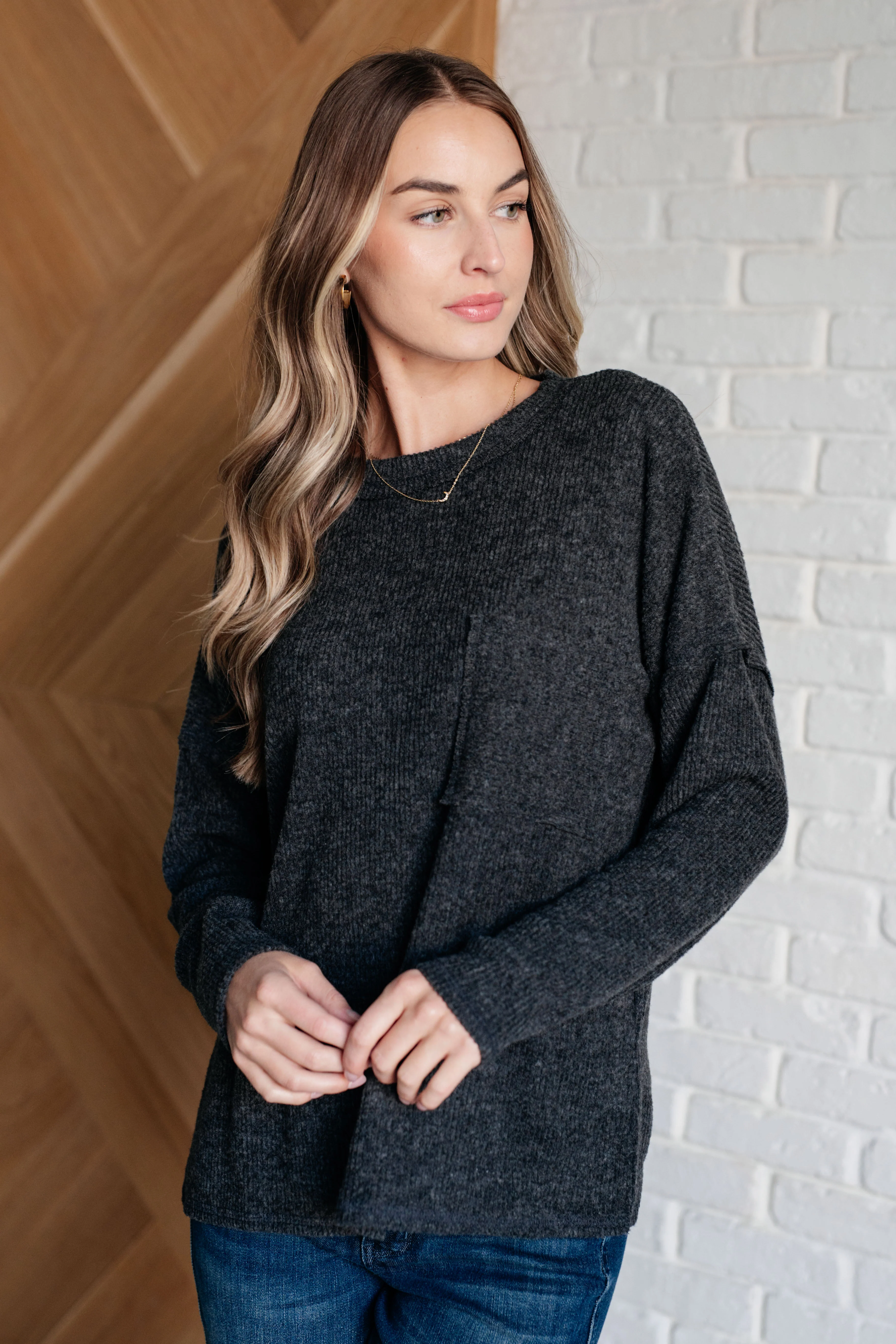 Casual Tuesday Ribbed Knit Sweater in Black - 10/2/2024 - Image 2