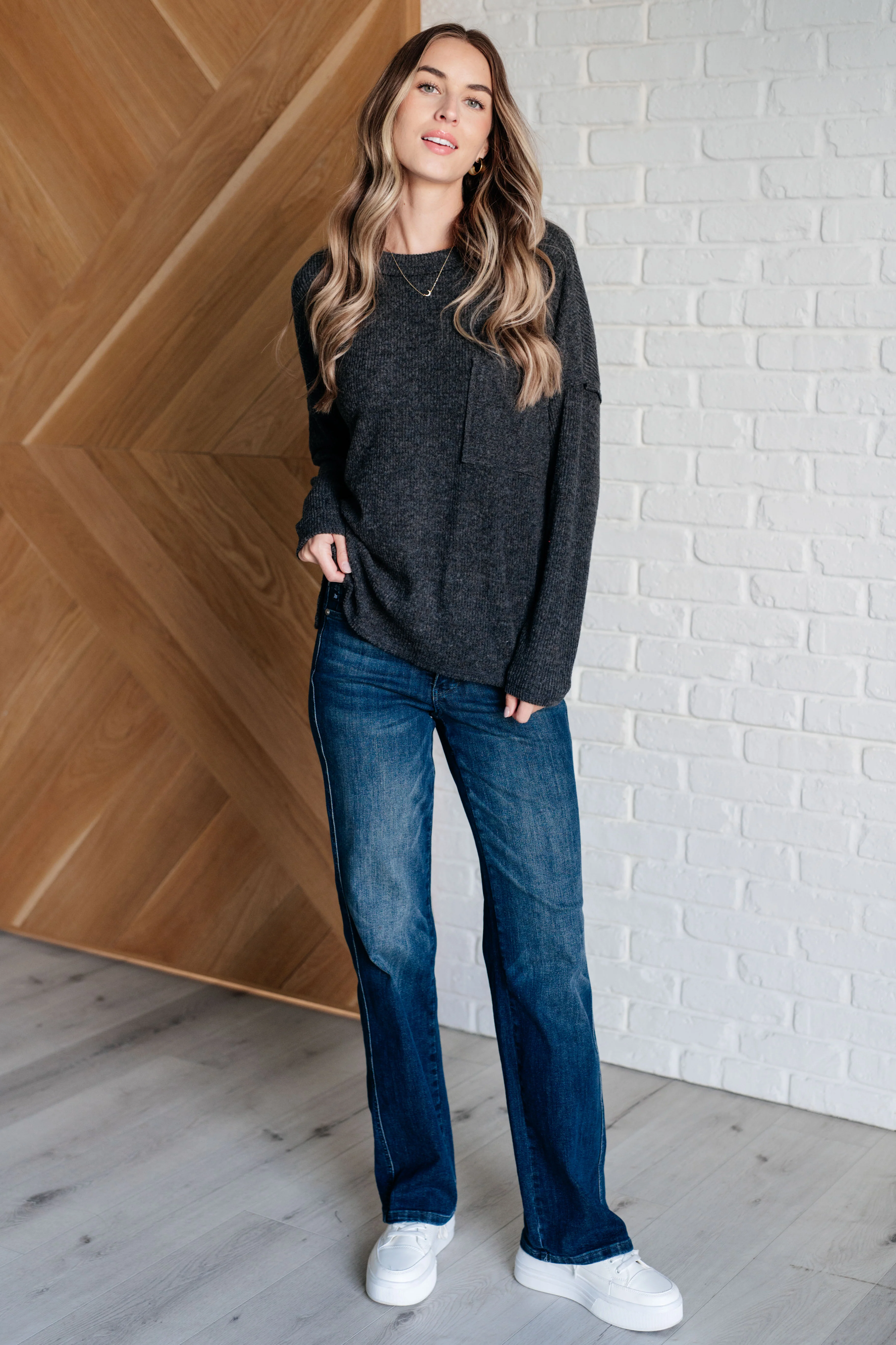 Casual Tuesday Ribbed Knit Sweater in Black - 10/2/2024 - Image 4