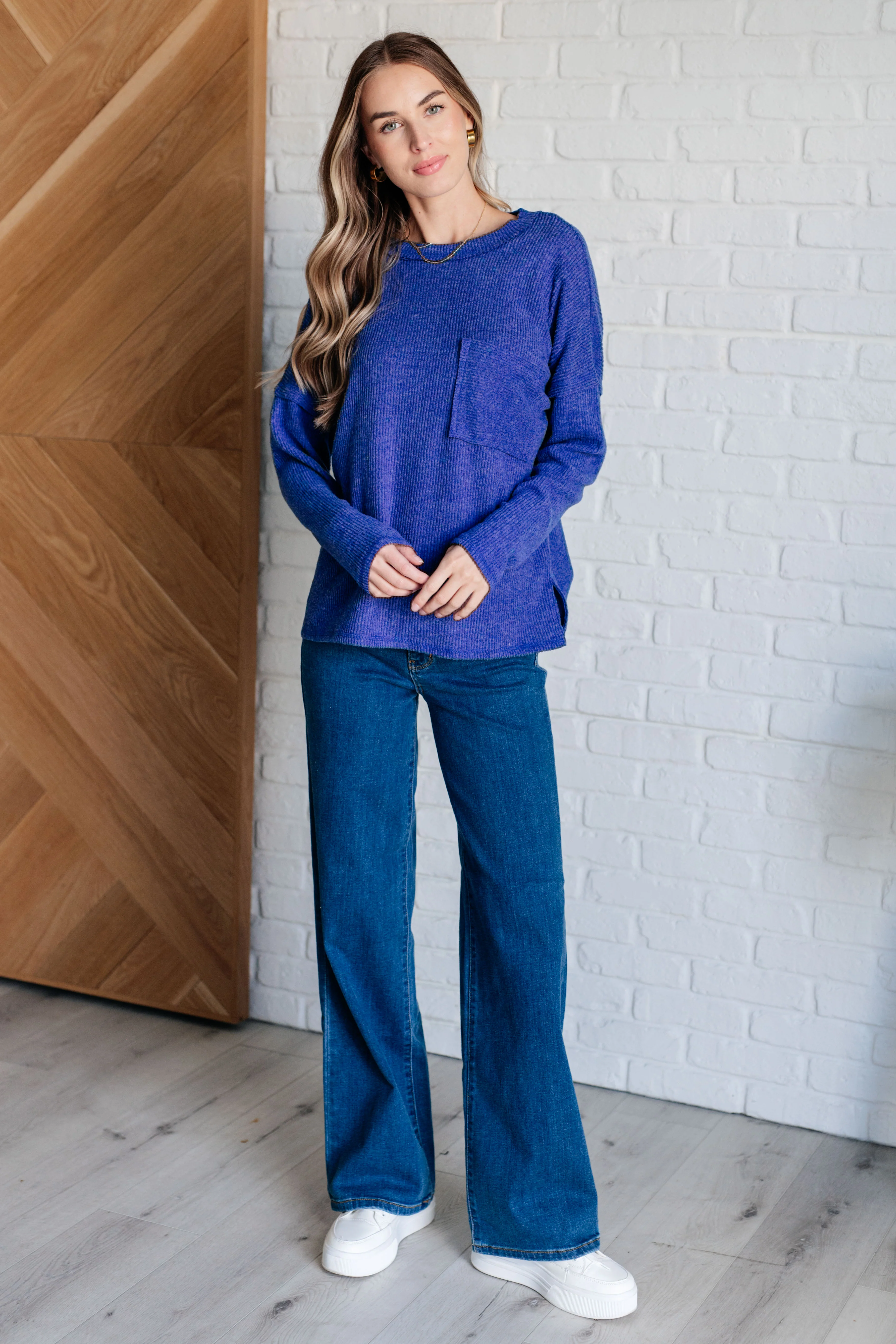 Casual Tuesday Ribbed Knit Sweater in Bright Blue - 10/2/2024 - Image 4