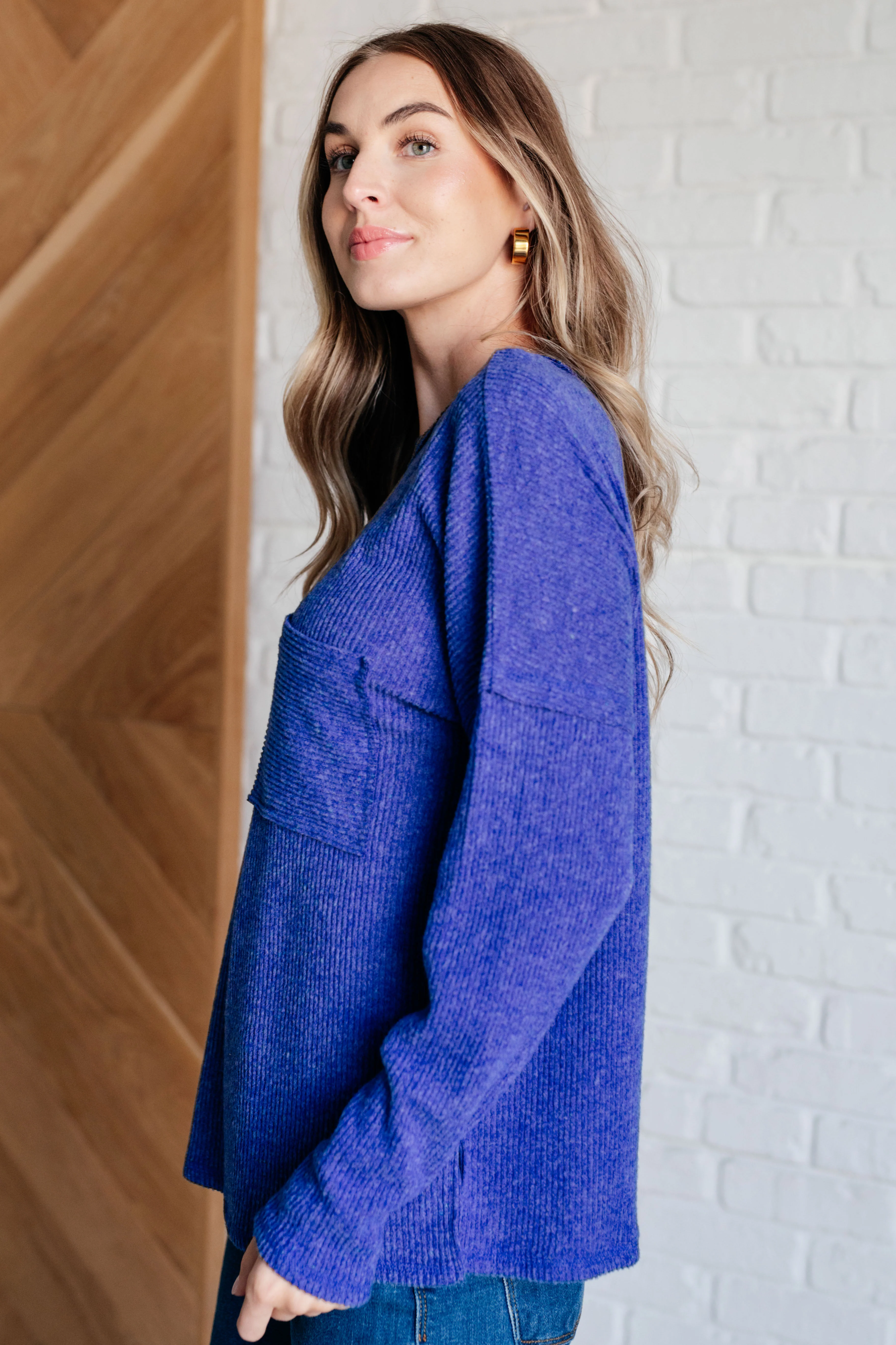 Casual Tuesday Ribbed Knit Sweater in Bright Blue - 10/2/2024 - Image 6