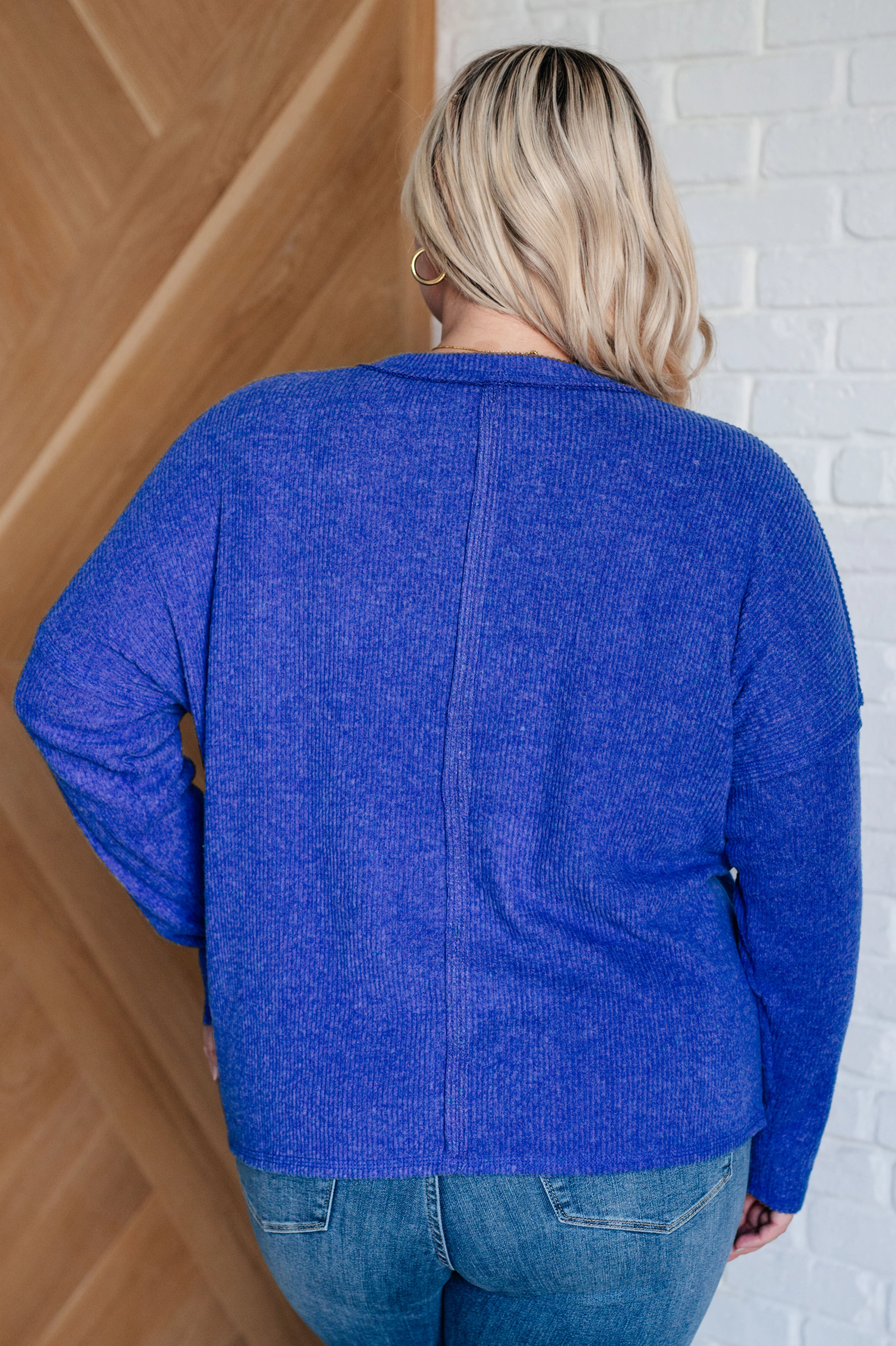 Casual Tuesday Ribbed Knit Sweater in Bright Blue - 10/2/2024 - Image 7