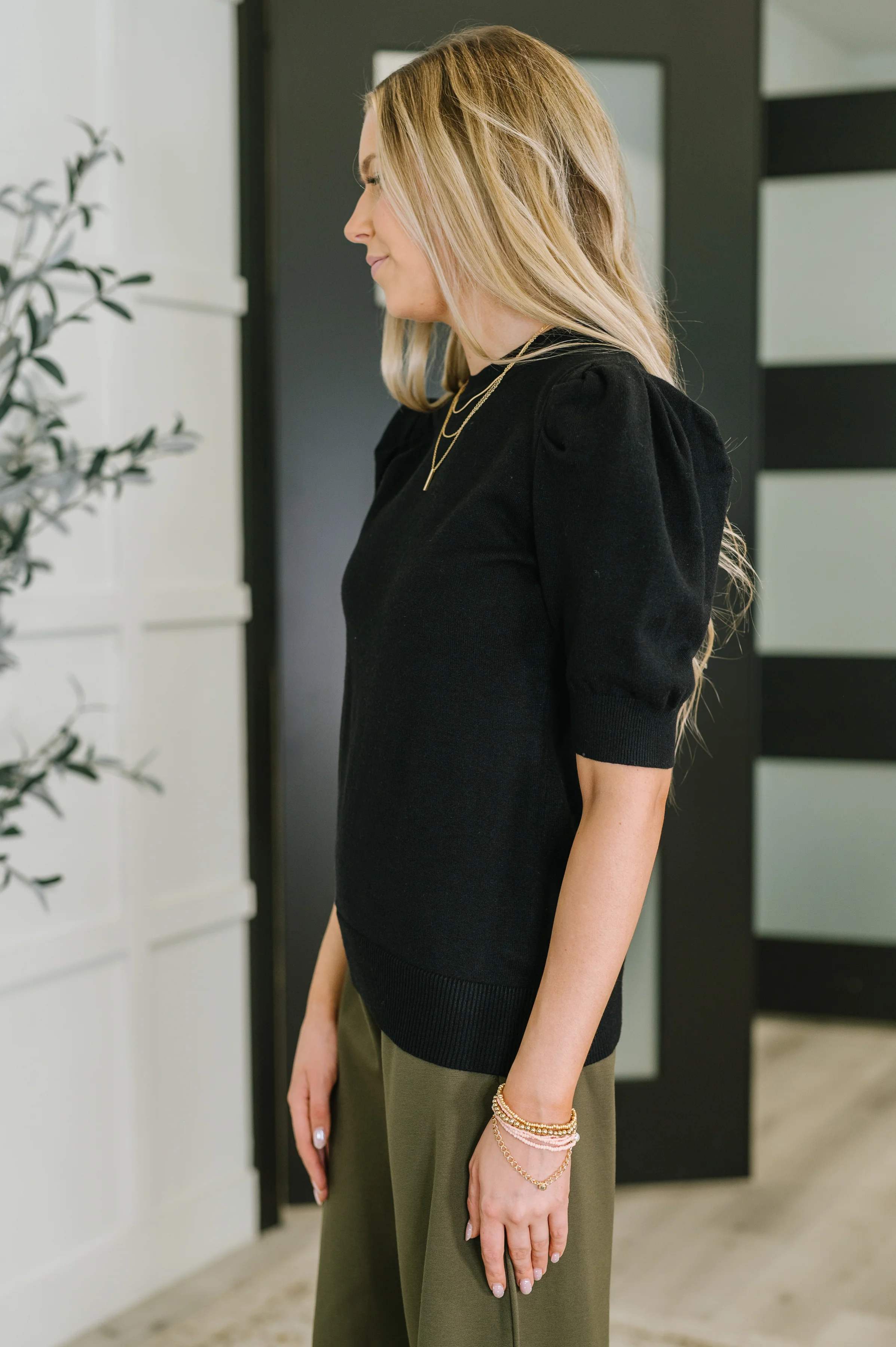 Casually Classy Puff Sleeve Blouse in Black - 10/3/2025 - Image 4
