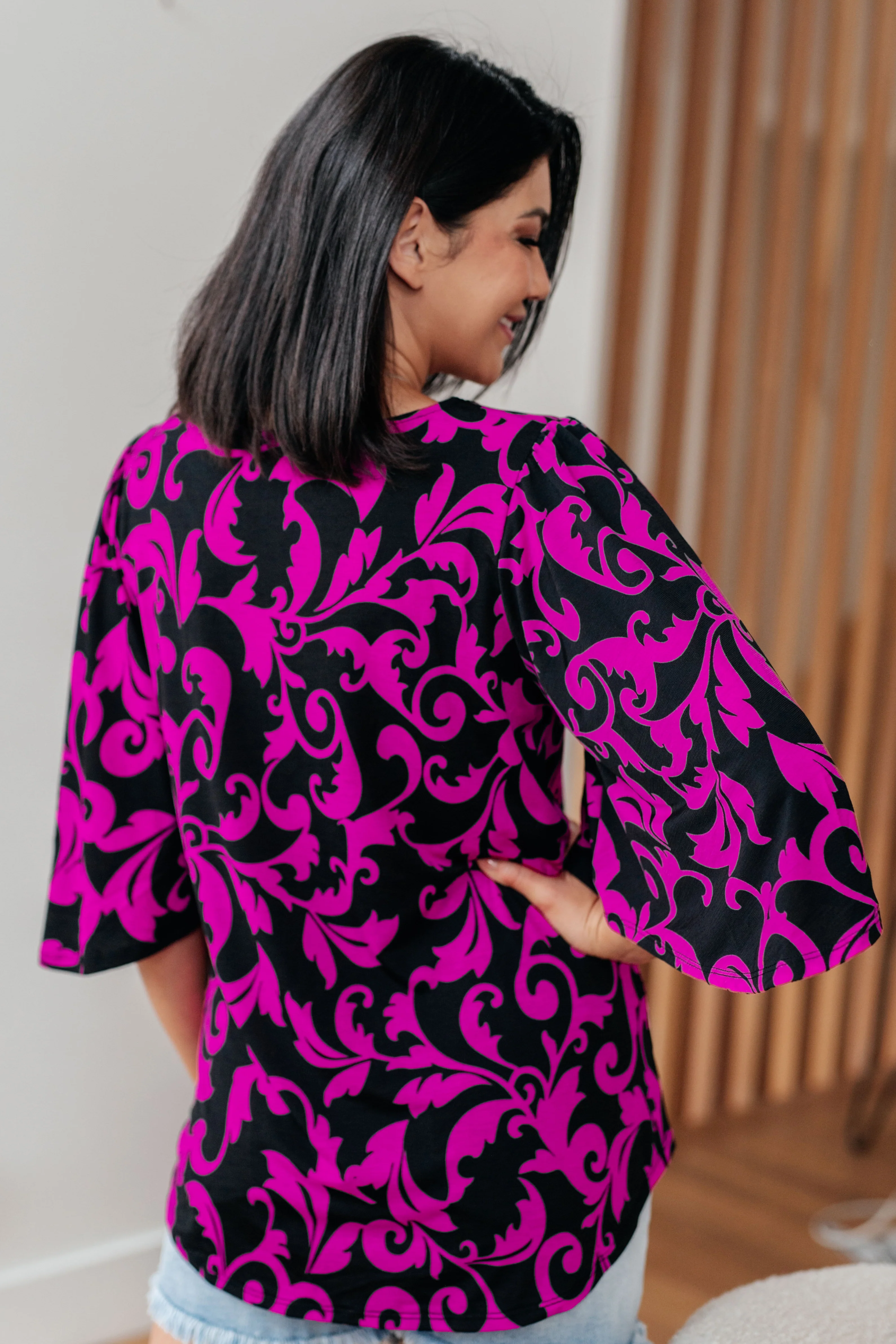 Casually Cute V-Neck Top in Magenta - 1/23/2024 - Image 7