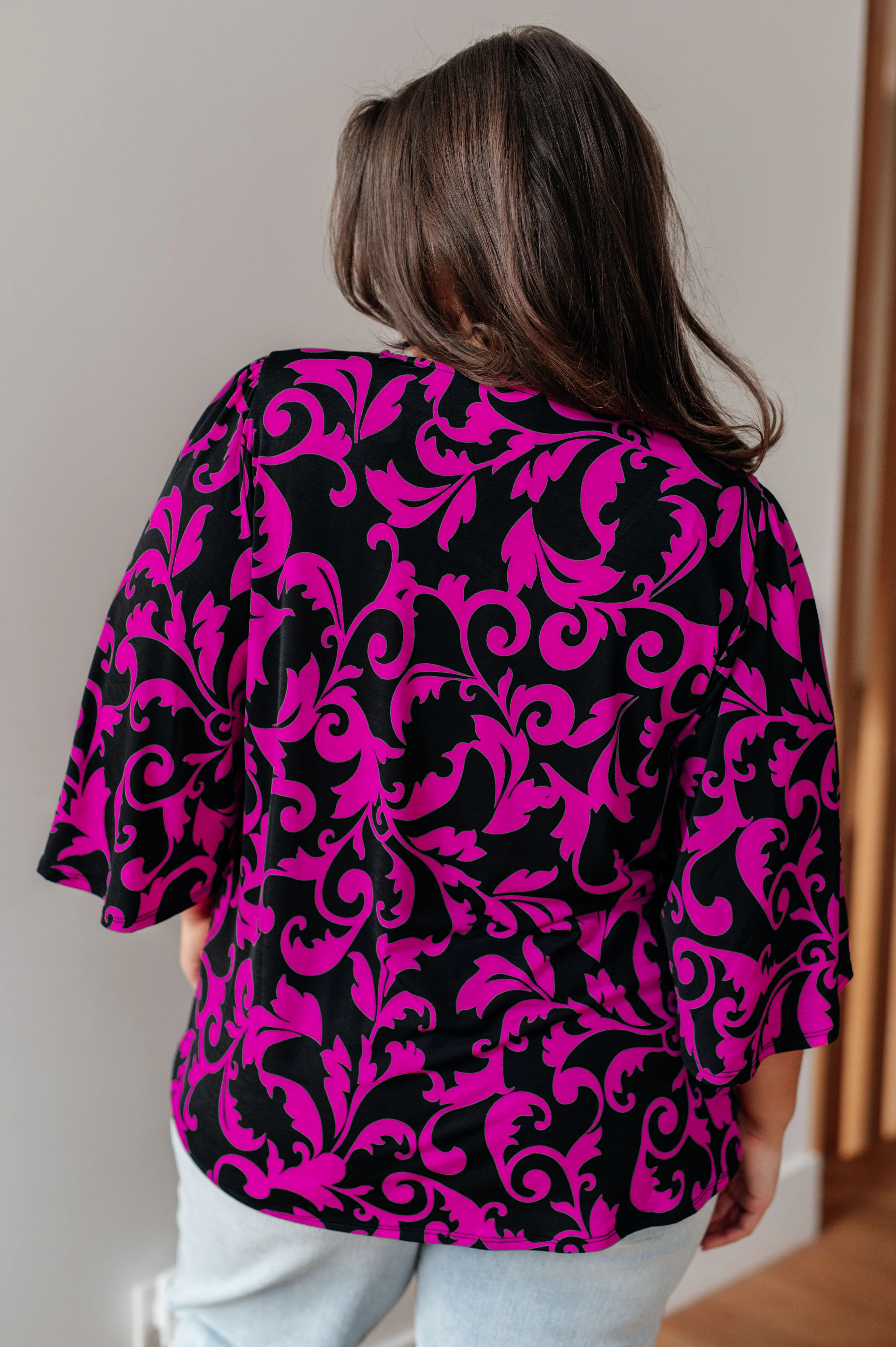 Casually Cute V-Neck Top in Magenta - 1/23/2024 - Image 8