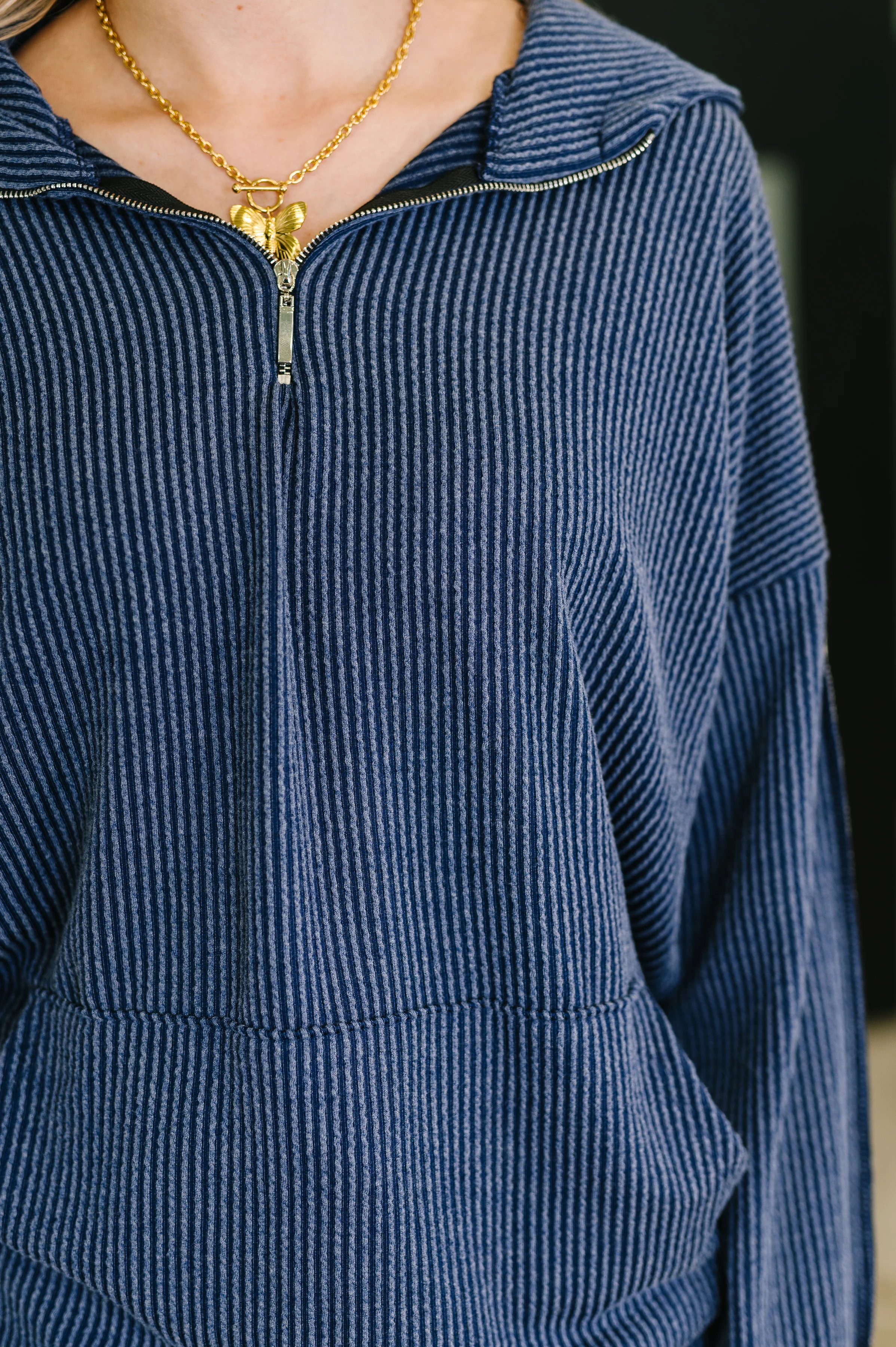 Certified Chiller Contrast Stripe Hoodie in Navy - 9/5/2025 - Image 2