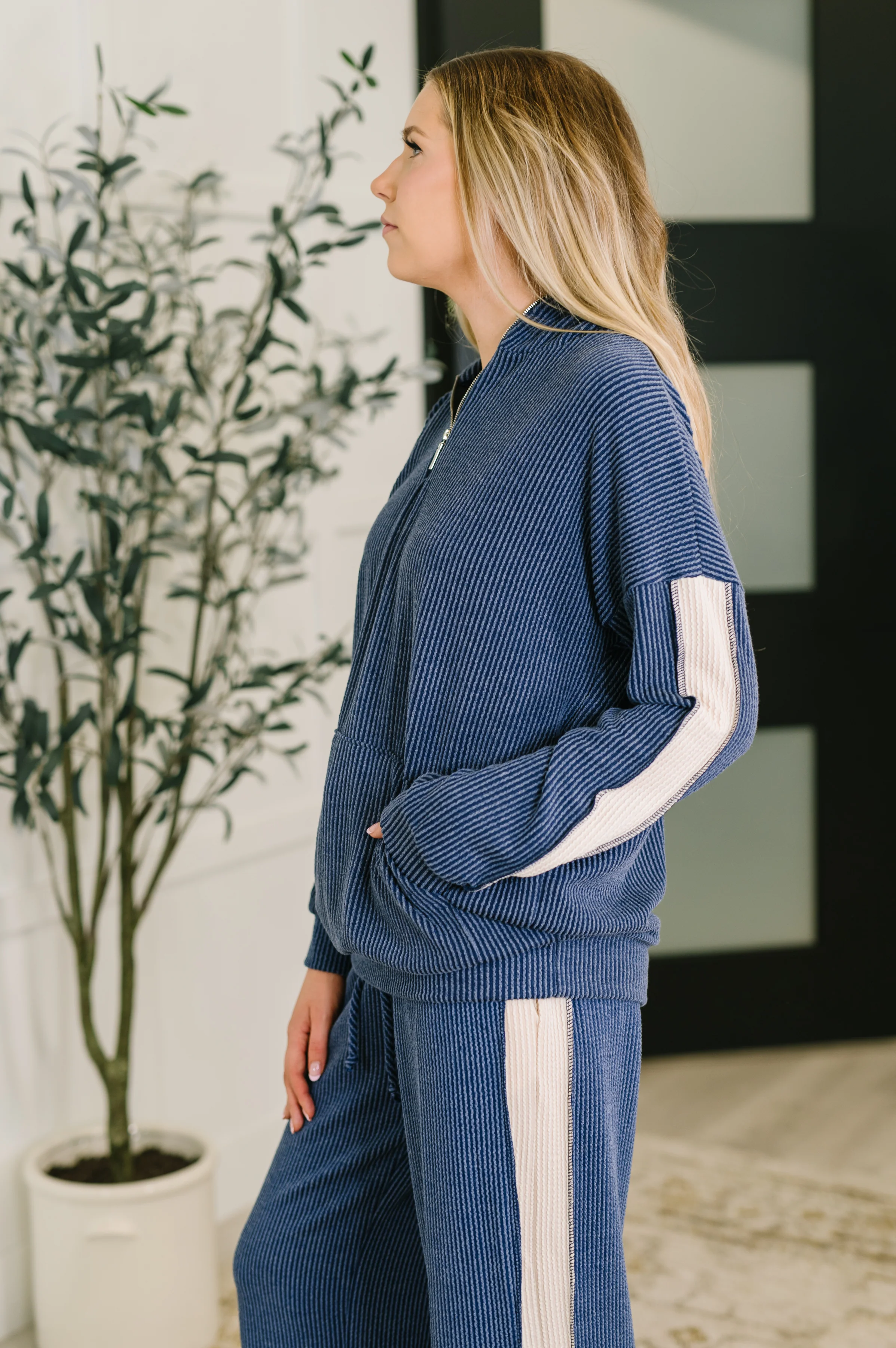 Certified Chiller Contrast Stripe Hoodie in Navy - 9/5/2025 - Image 3