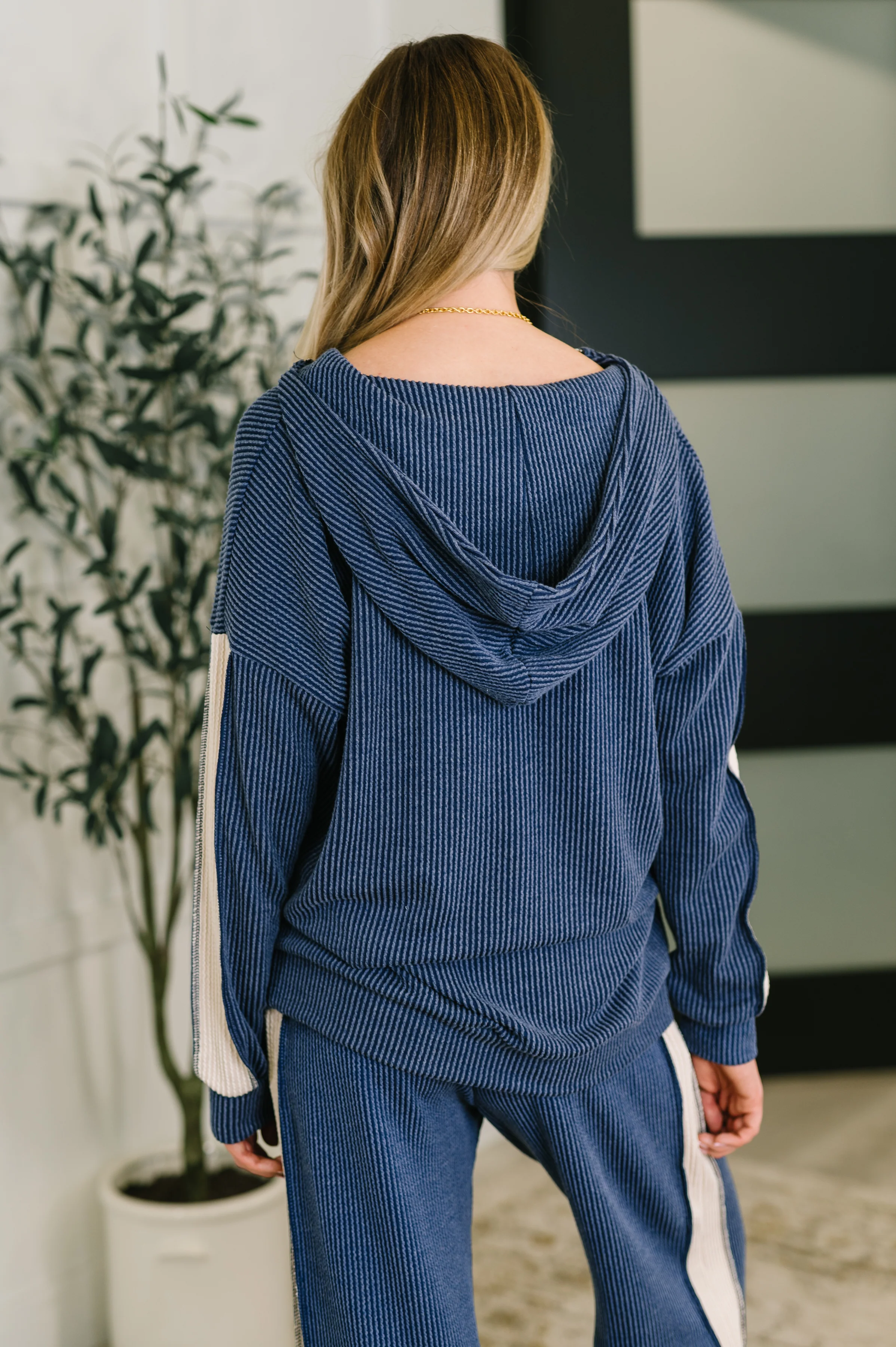 Certified Chiller Contrast Stripe Hoodie in Navy - 9/5/2025 - Image 5