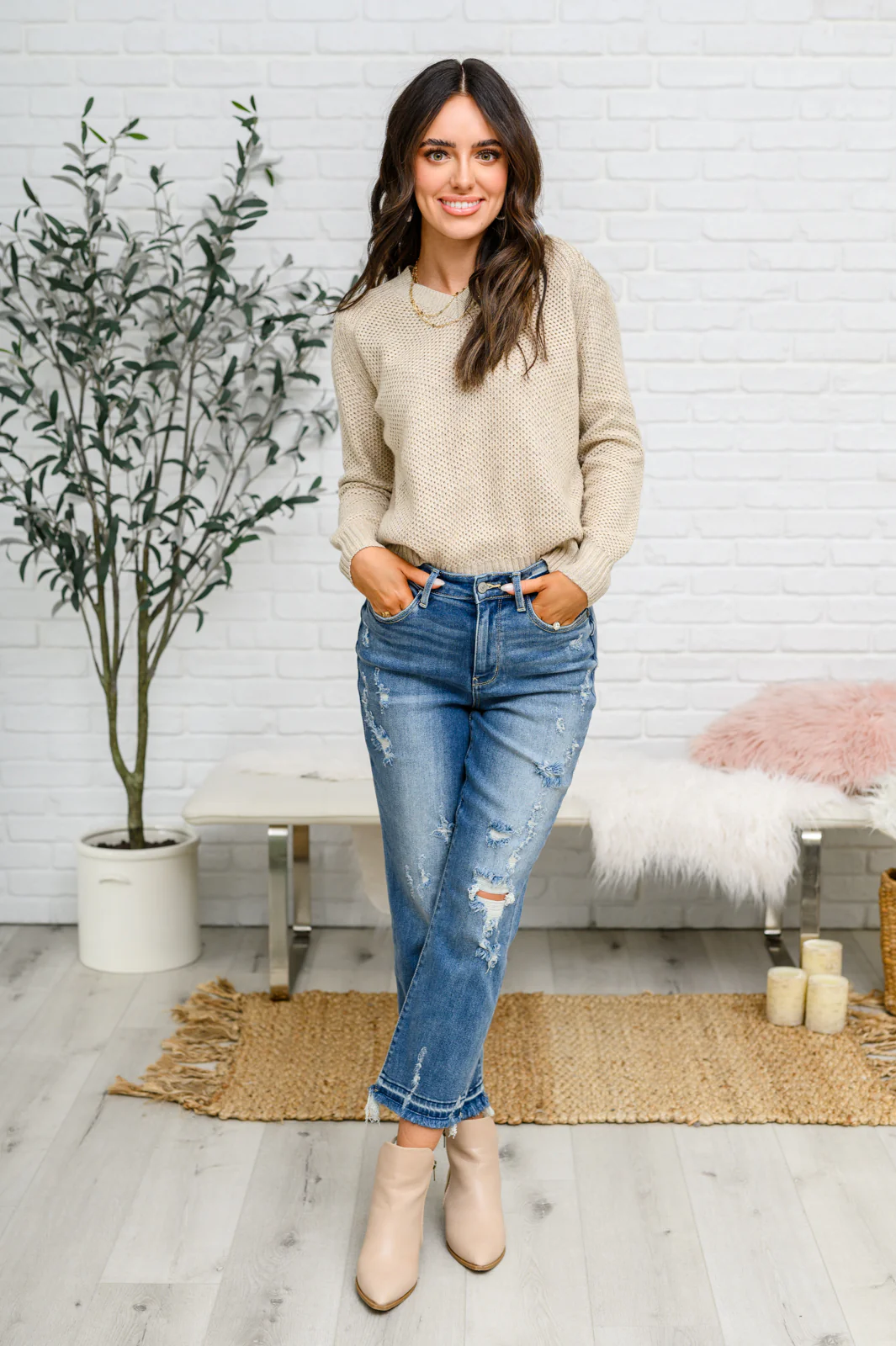 Chai Latte V-Neck Sweater in Oatmeal - 1/10/23 - Image 11
