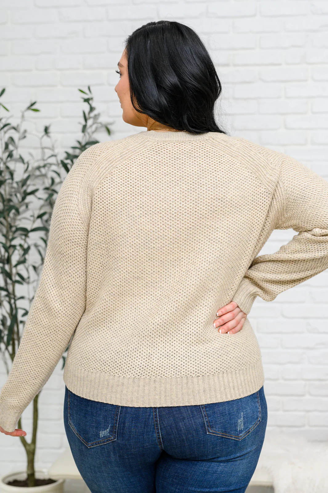 Chai Latte V-Neck Sweater in Oatmeal - 1/10/23 - Image 6