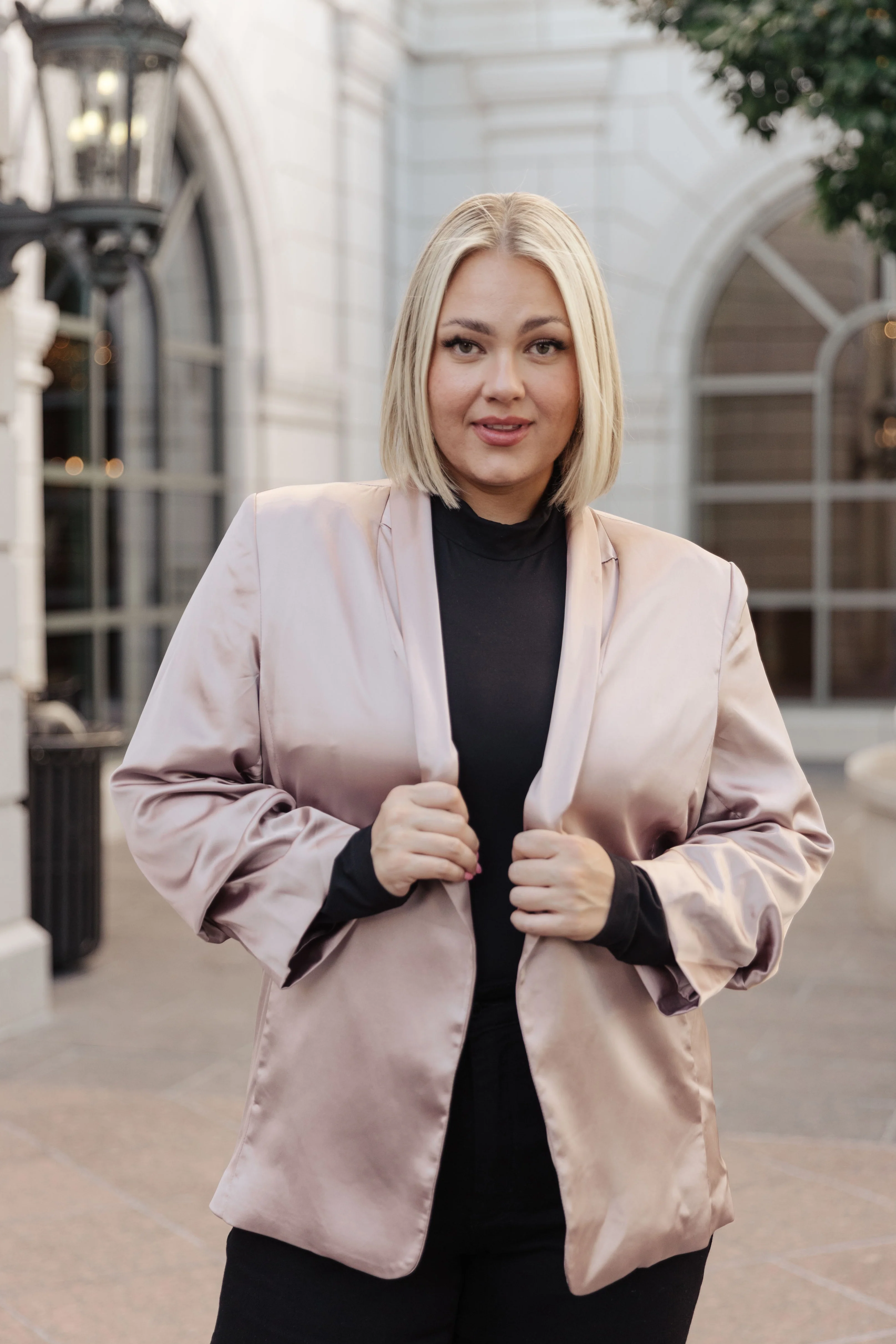Champagne and Roses Satin Blazer - 11/6/2023 - Image 15