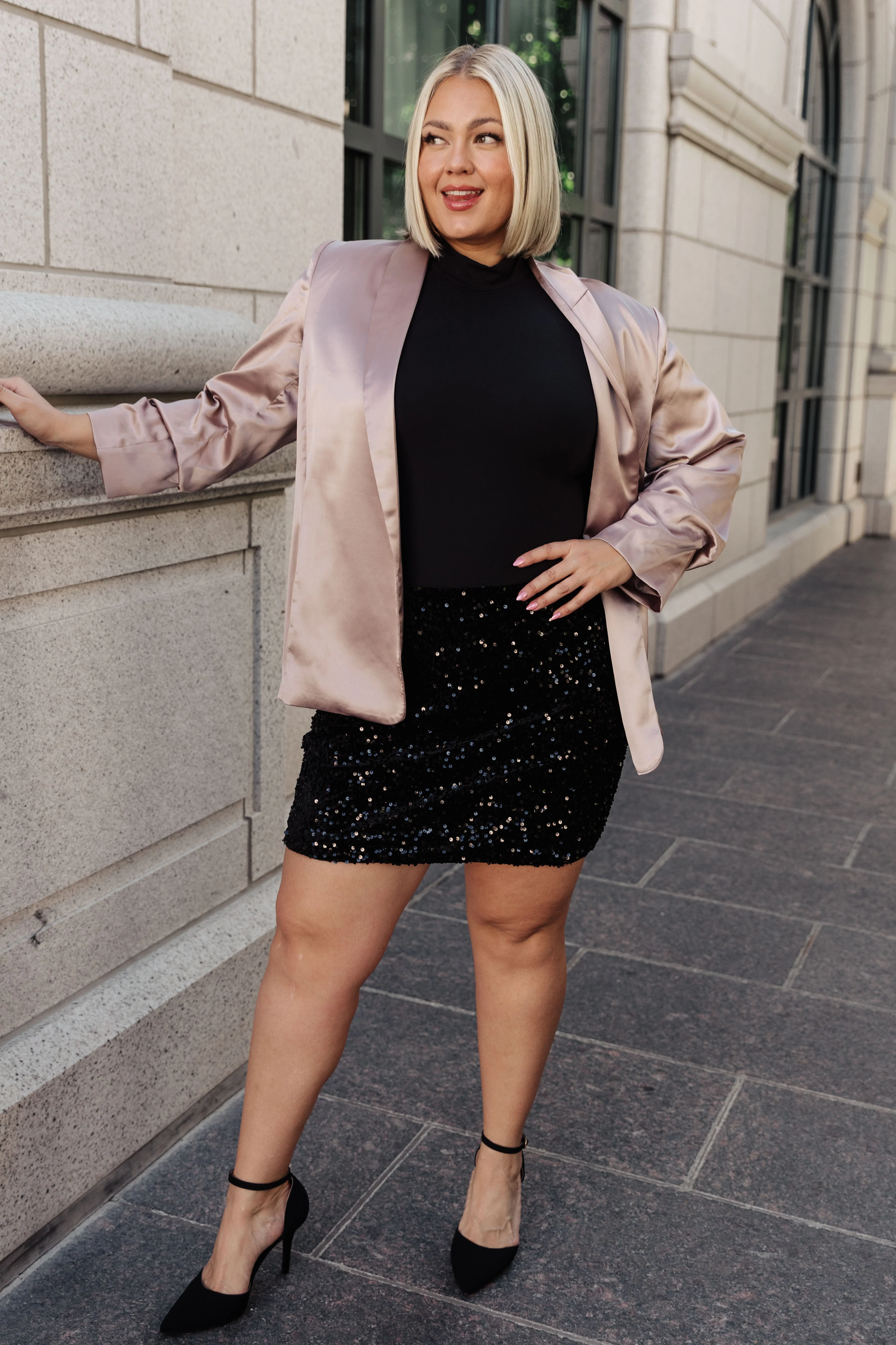 Champagne and Roses Satin Blazer - 11/6/2023 - Image 16