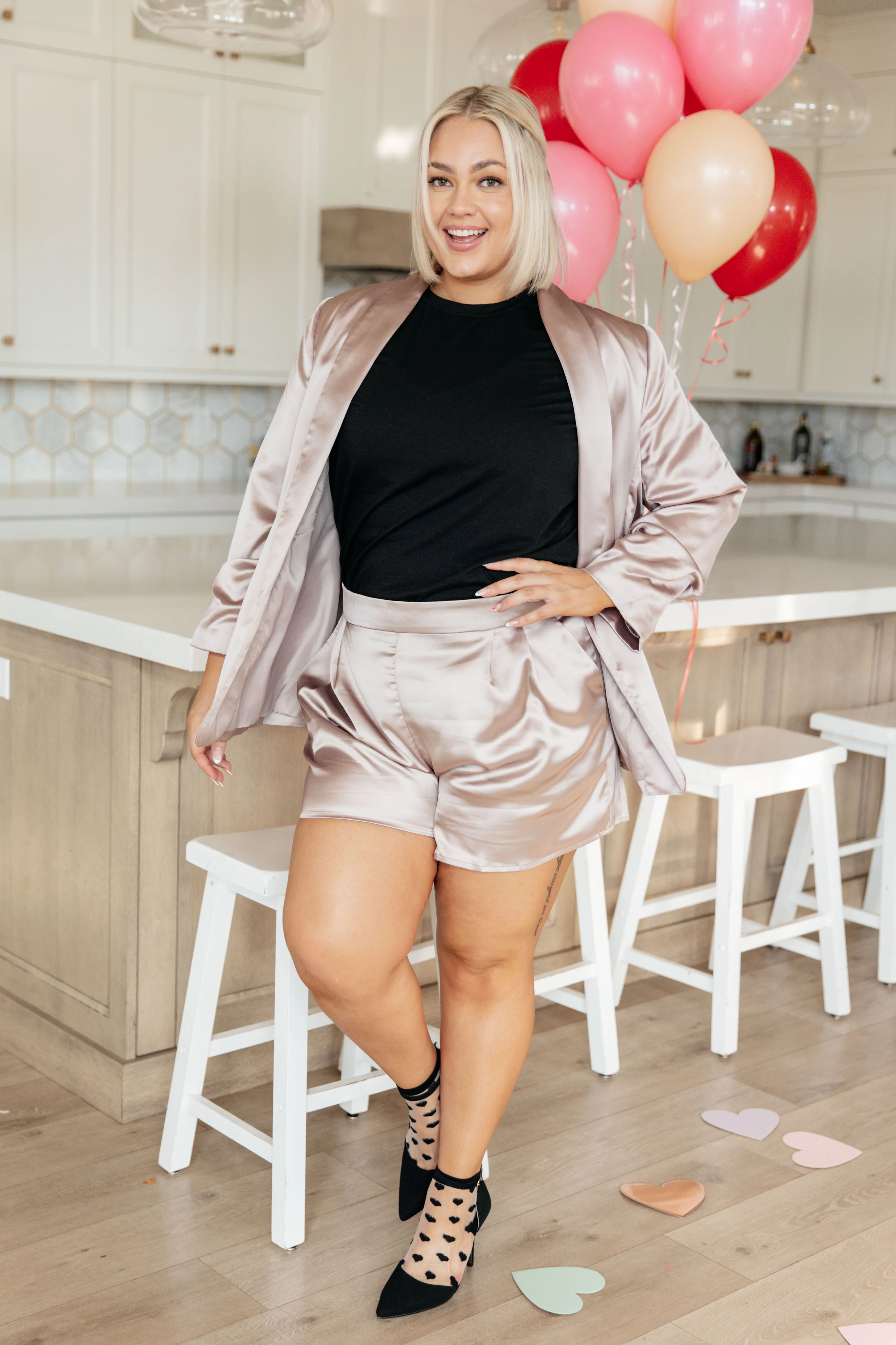 Champagne and Roses Satin Blazer - 11/6/2023 - Image 3