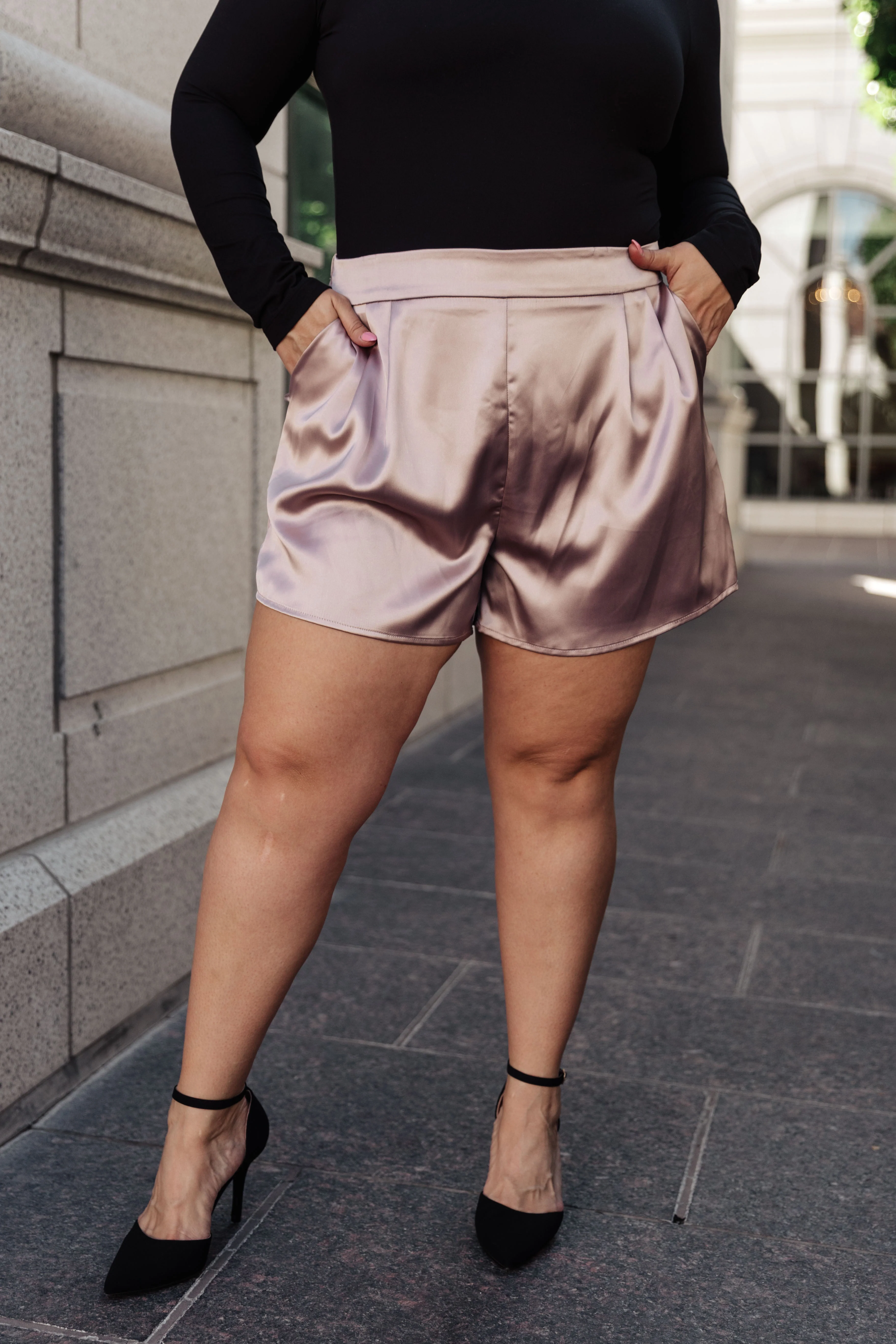 Champagne and Roses Satin Shorts - 11/6/2023 - Image 13