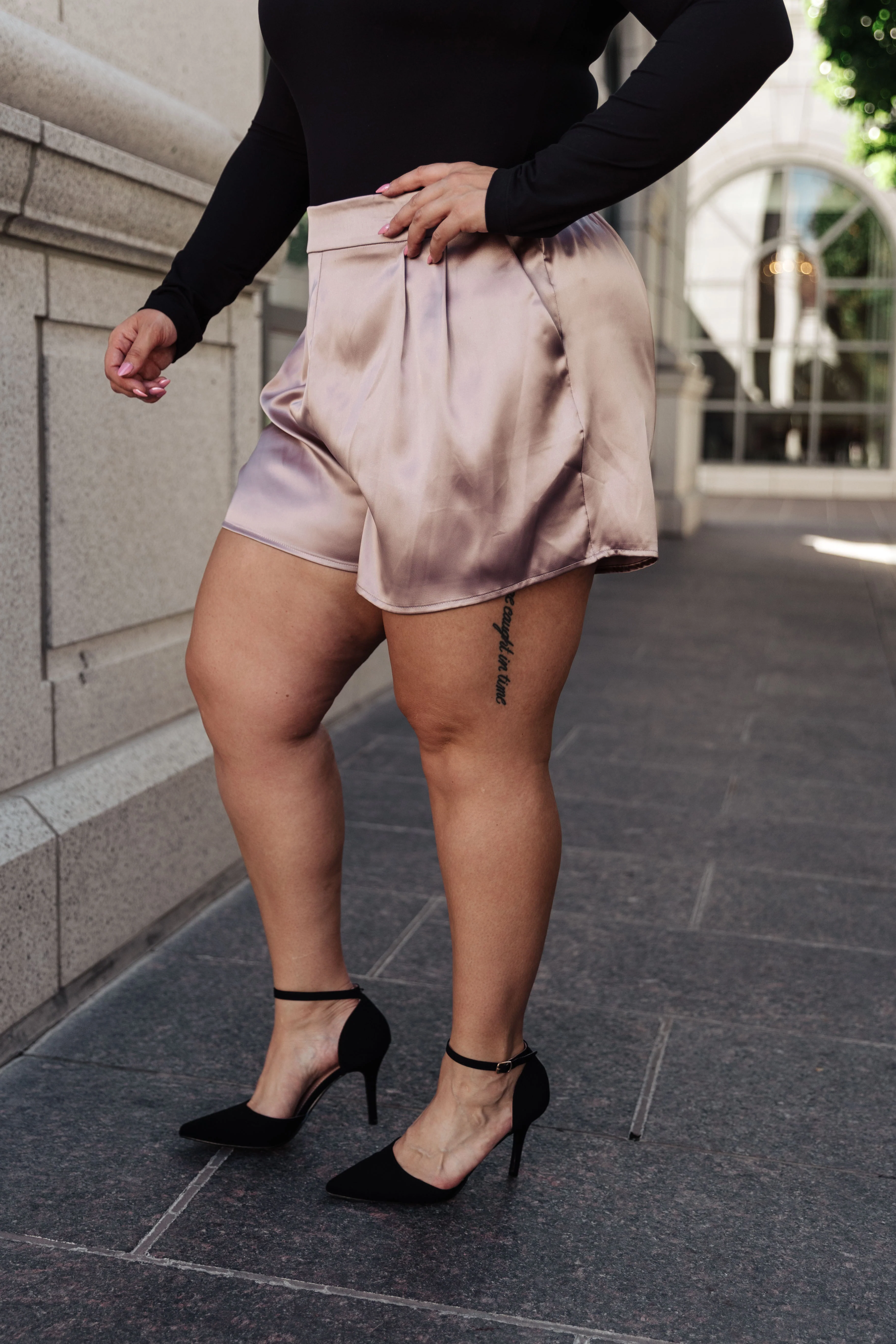 Champagne and Roses Satin Shorts - 11/6/2023 - Image 18