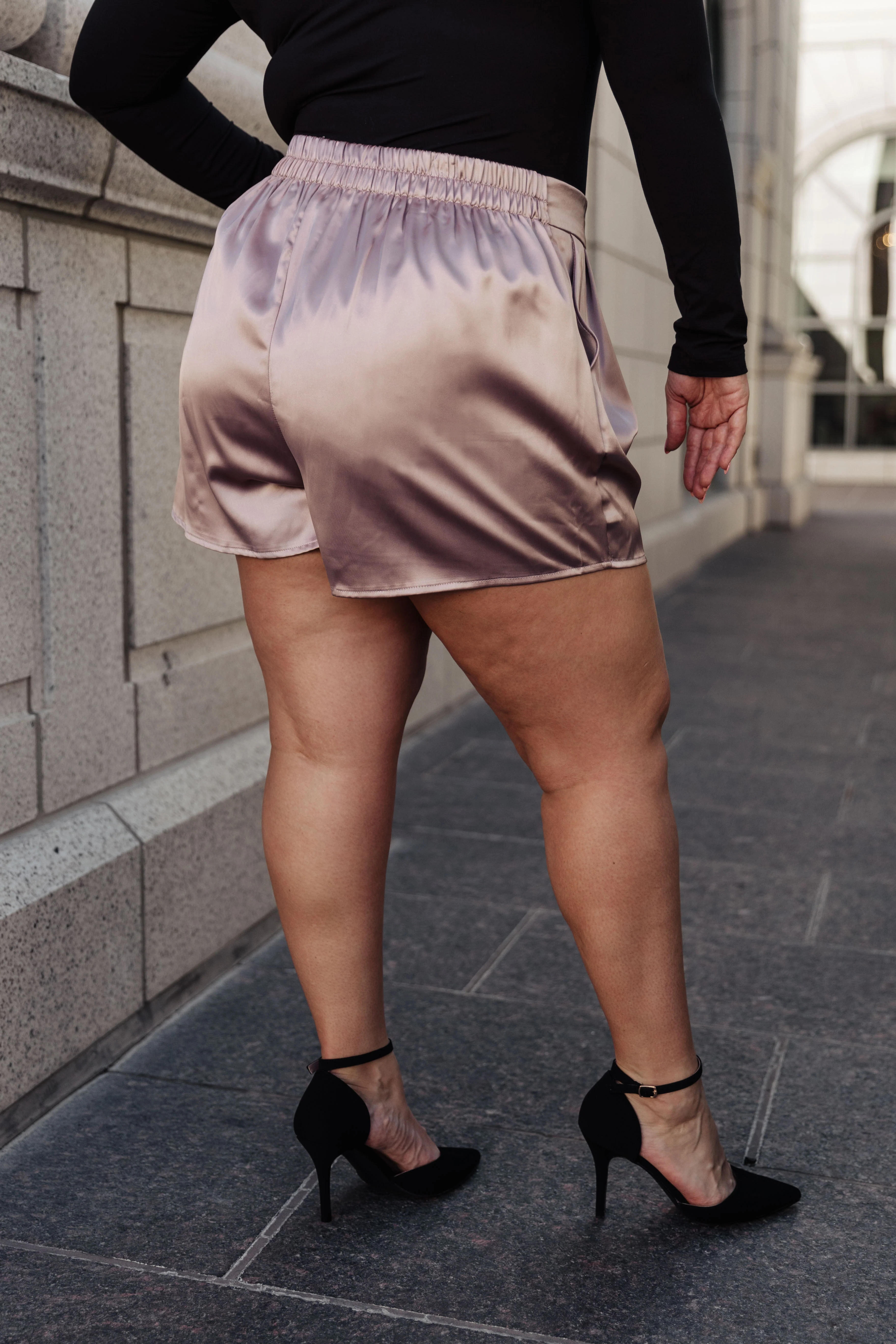 Champagne and Roses Satin Shorts - 11/6/2023 - Image 20