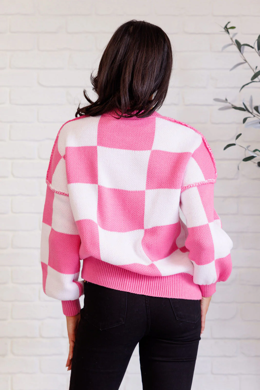 Check Yourself Checkered Sweater in Pink - 1/14/2025 - Image 5