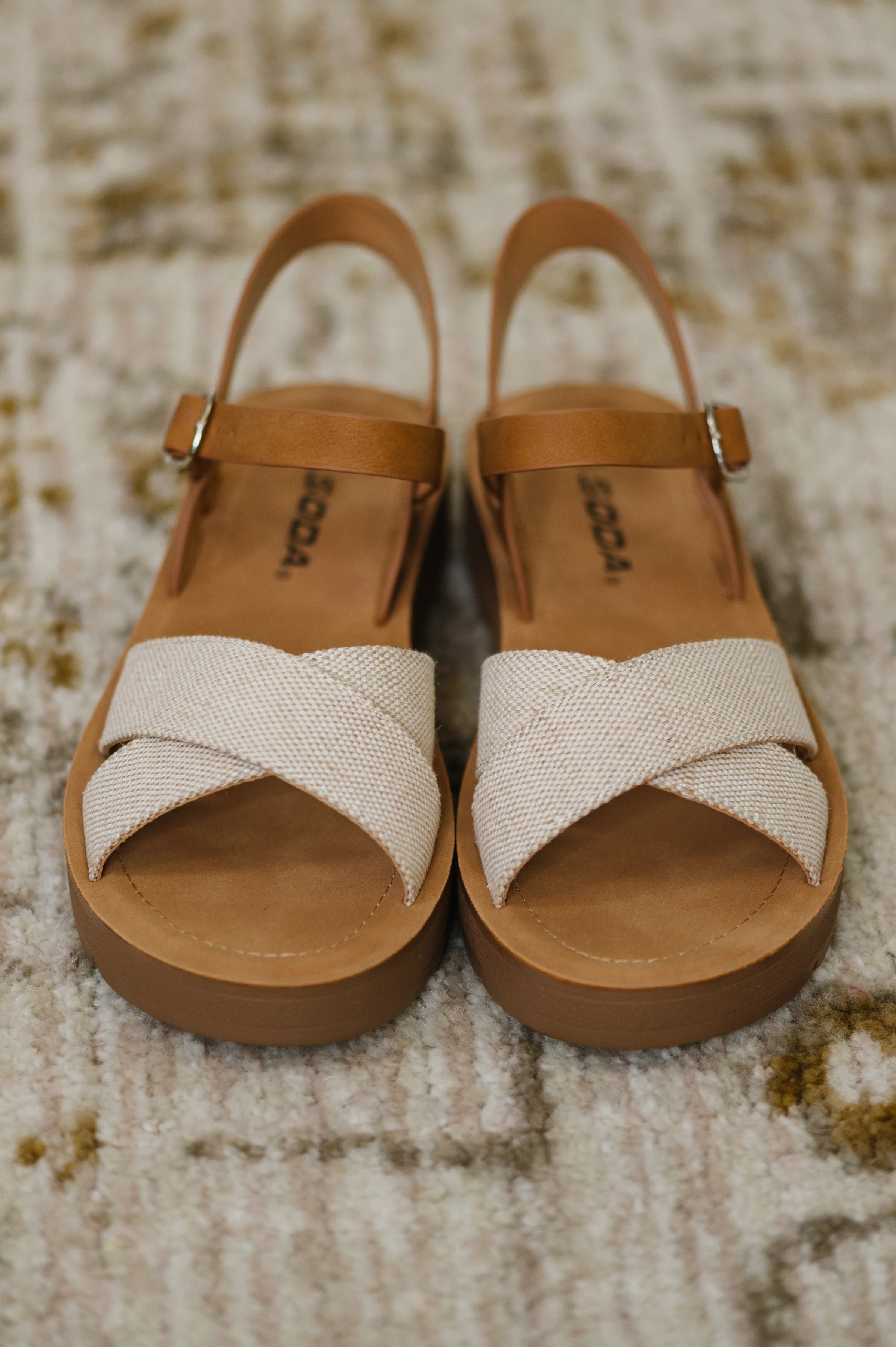 Chester Platform Nubuck Wedge Sandals in Cream - 7/11/2025 - Image 3