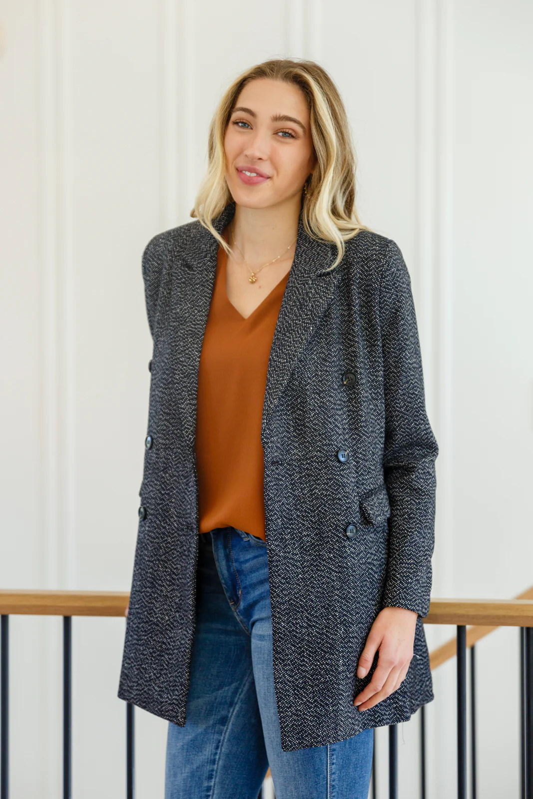 Chic Upon Arrival Button Down Blazer Jacket In Black - 11/8/2022 - Image 10