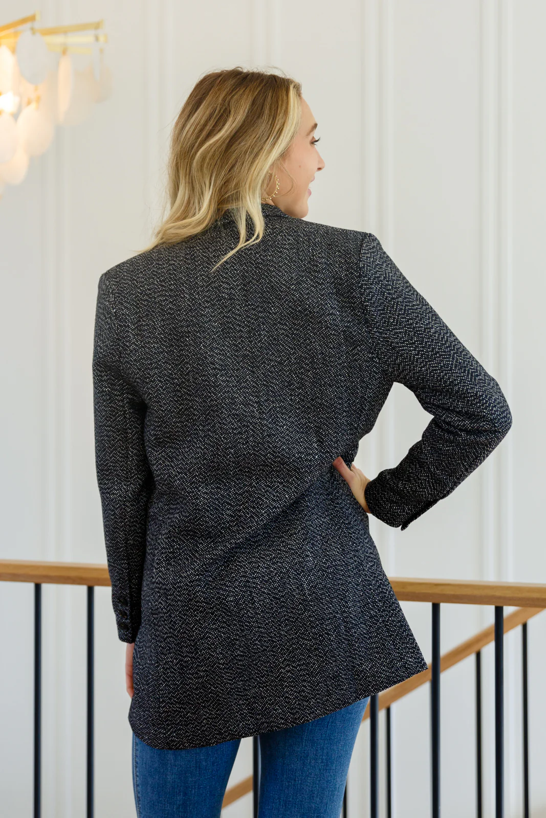 Chic Upon Arrival Button Down Blazer Jacket In Black - 11/8/2022 - Image 11