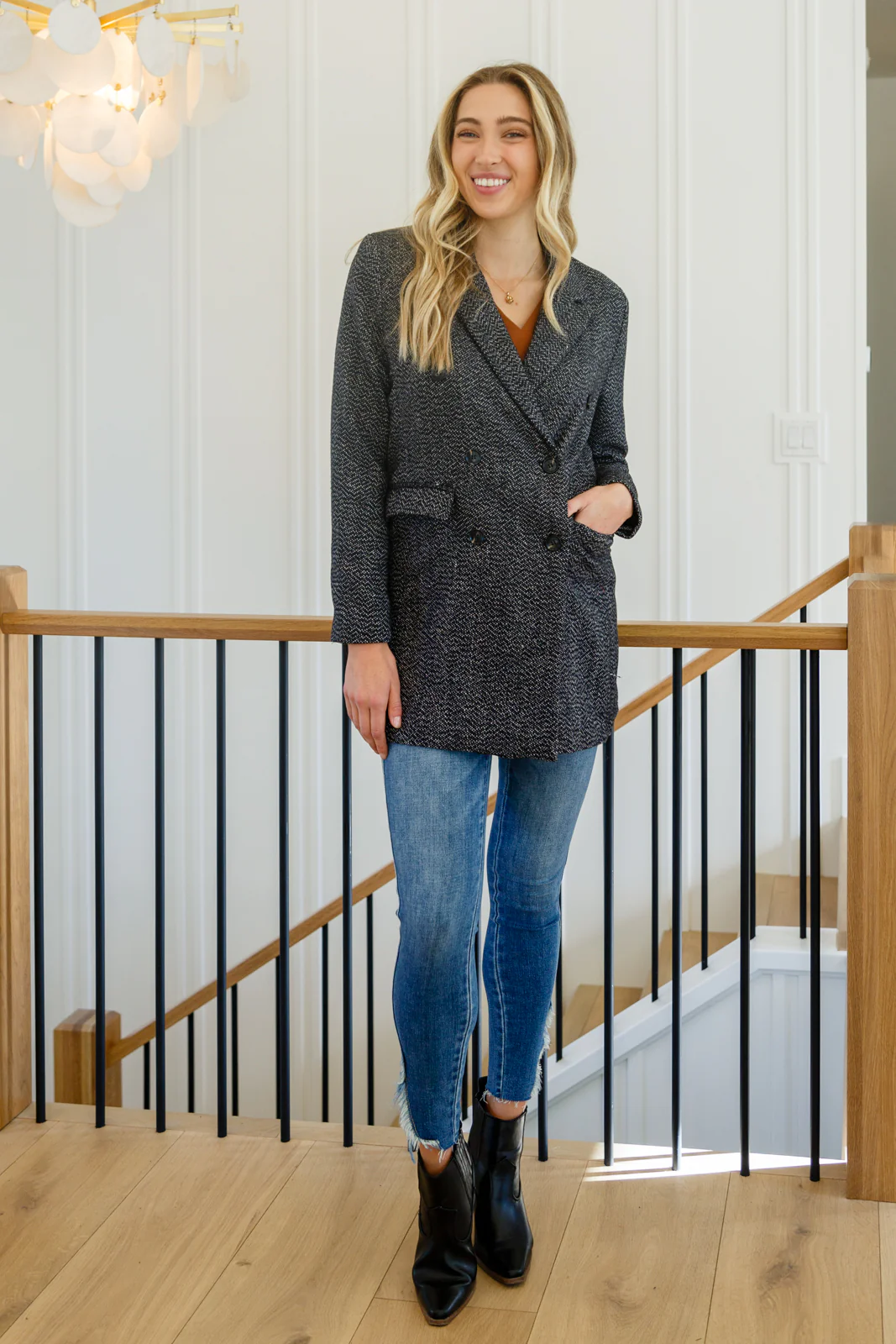 Chic Upon Arrival Button Down Blazer Jacket In Black - 11/8/2022 - Image 14
