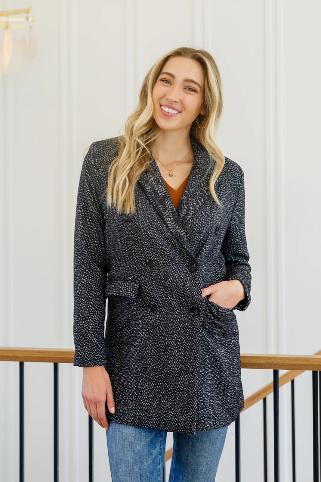 Chic Upon Arrival Button Down Blazer Jacket In Black - 11/8/2022 - Image 15