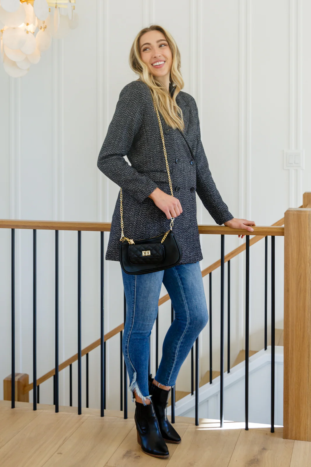 Chic Upon Arrival Button Down Blazer Jacket In Black - 11/8/2022 - Image 17