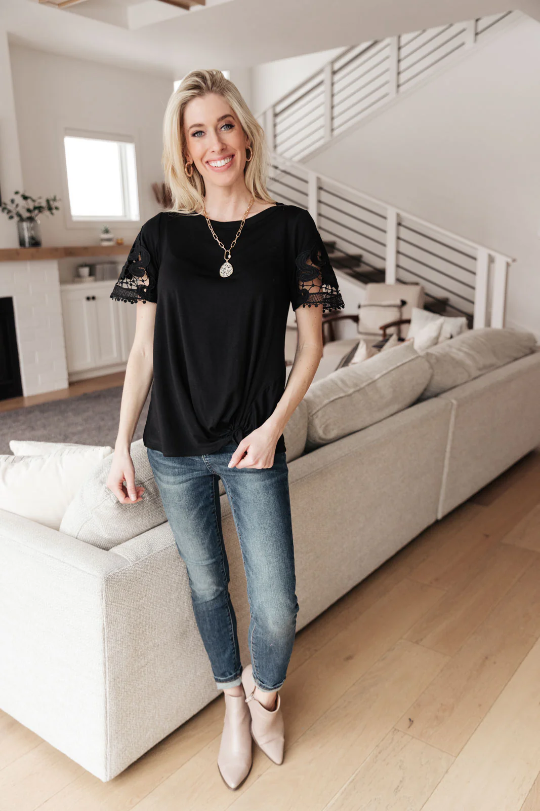 Chloe Lace Twist Top In Black - 2/3/2022 - Image 7