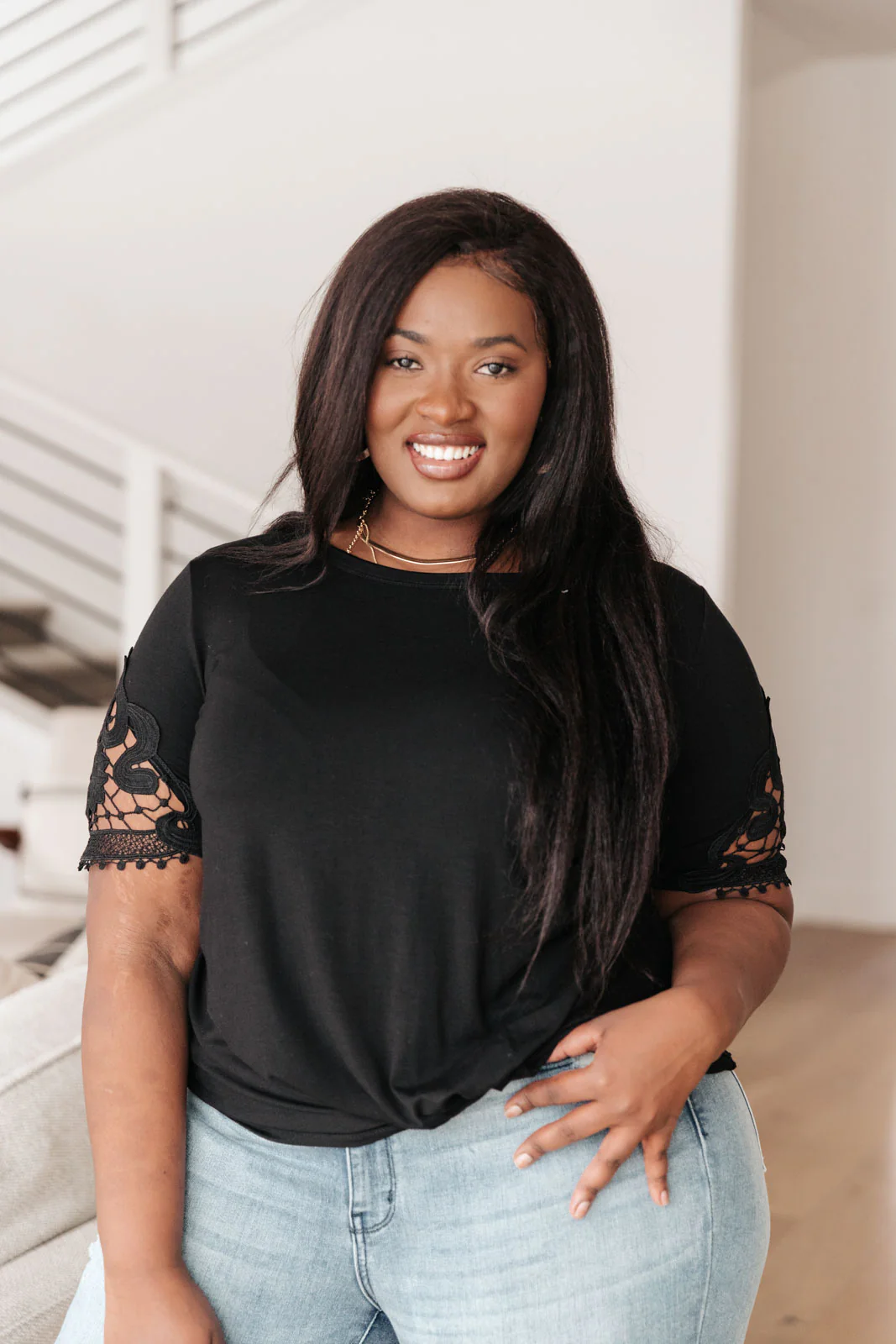 Chloe Lace Twist Top In Black - 2/3/2022 - Image 8