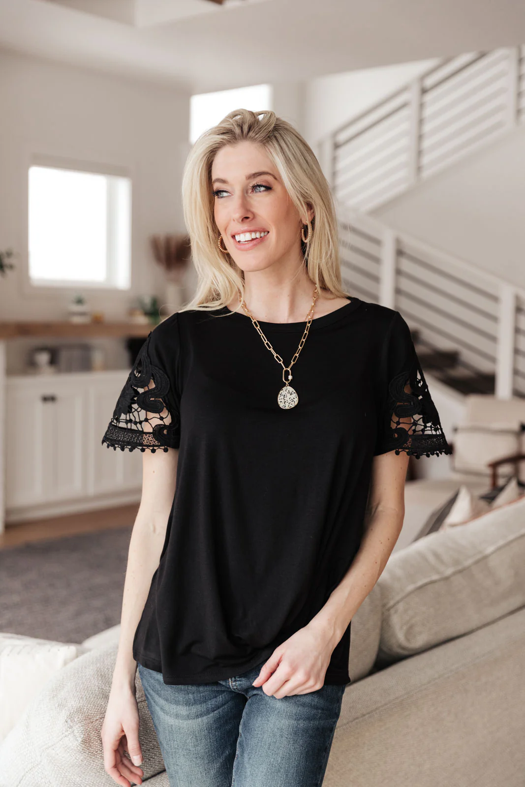 Chloe Lace Twist Top In Black - 2/3/2022 - Image 9