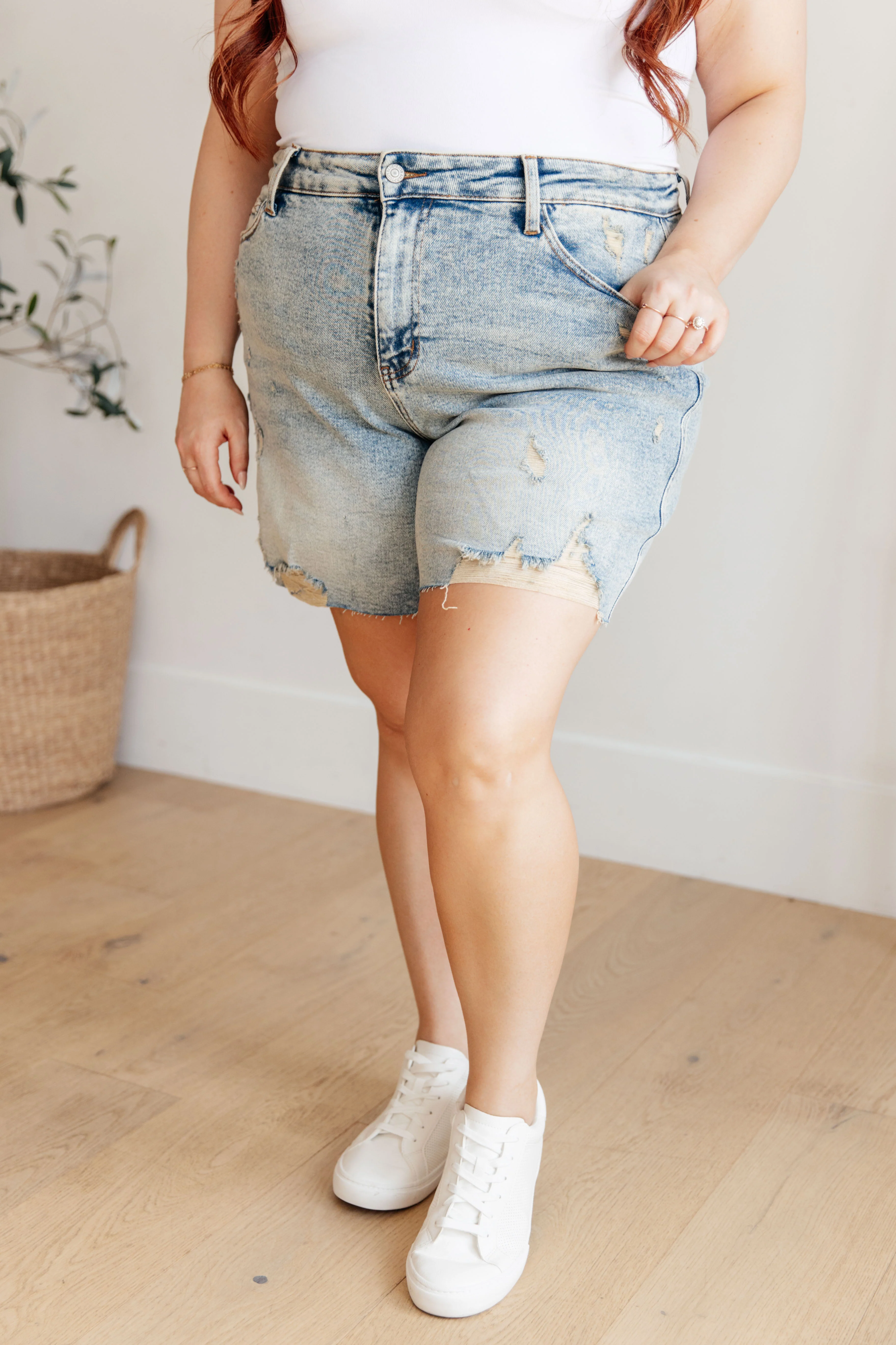 Cindy High Rise Mineral Wash Distressed Boyfriend Shorts - 4/14/2025 - Image 2