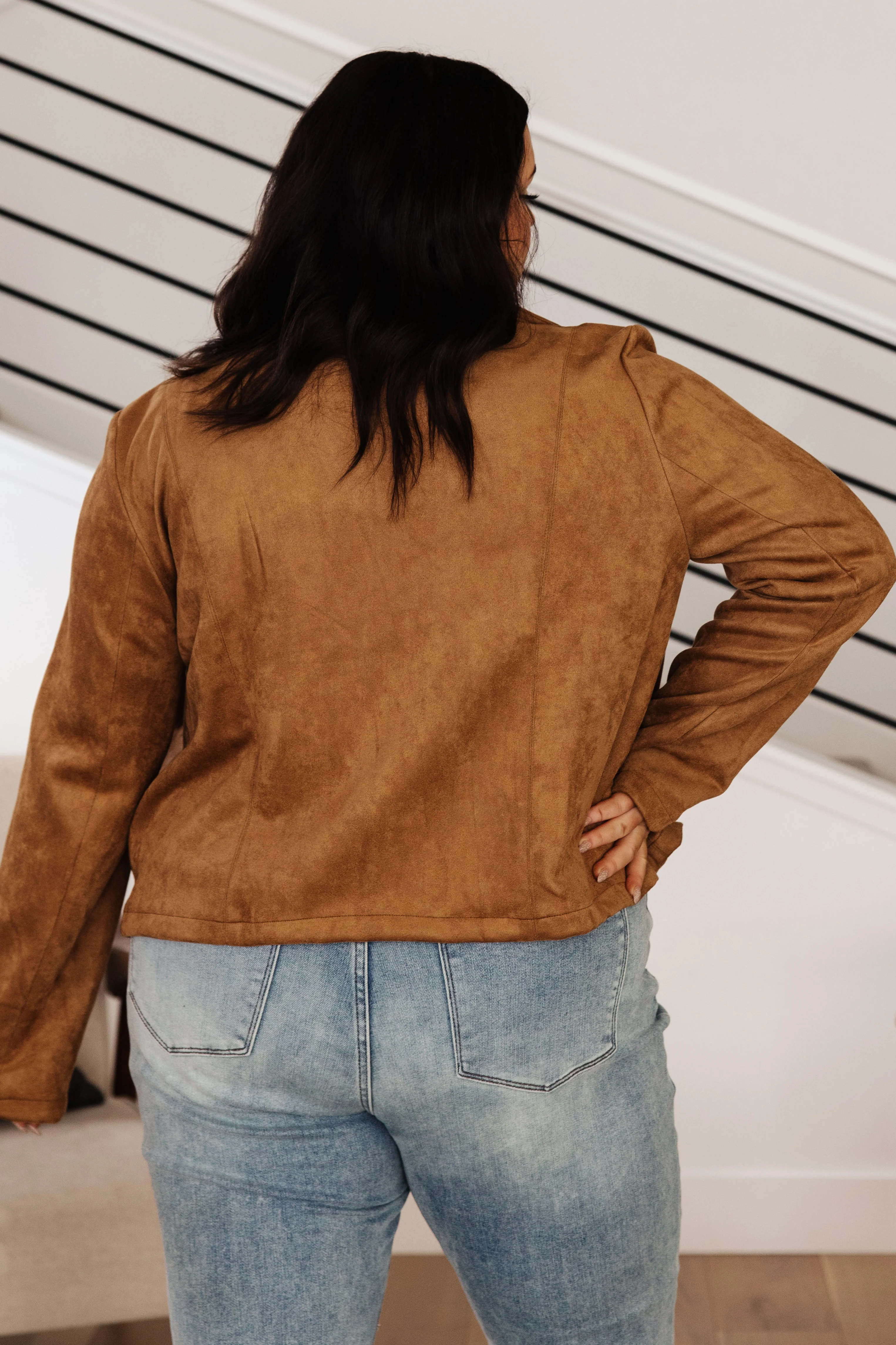 Clara Faux Suede Moto Jacket in Camel - 10/10/2023 - Image 11
