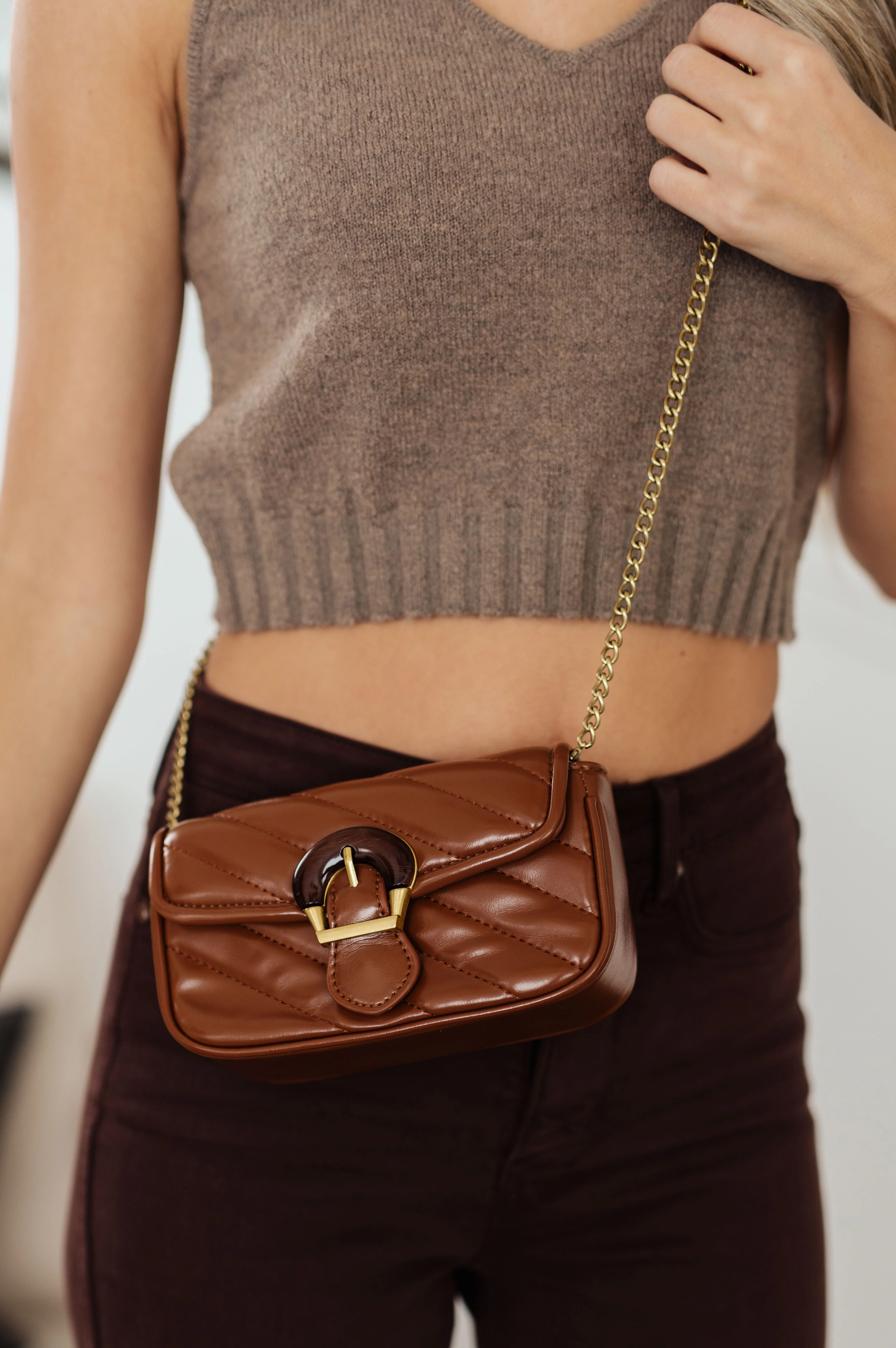 Classic Beauty Quilted Clutch in Brown - 10/19/2023 - Image 3