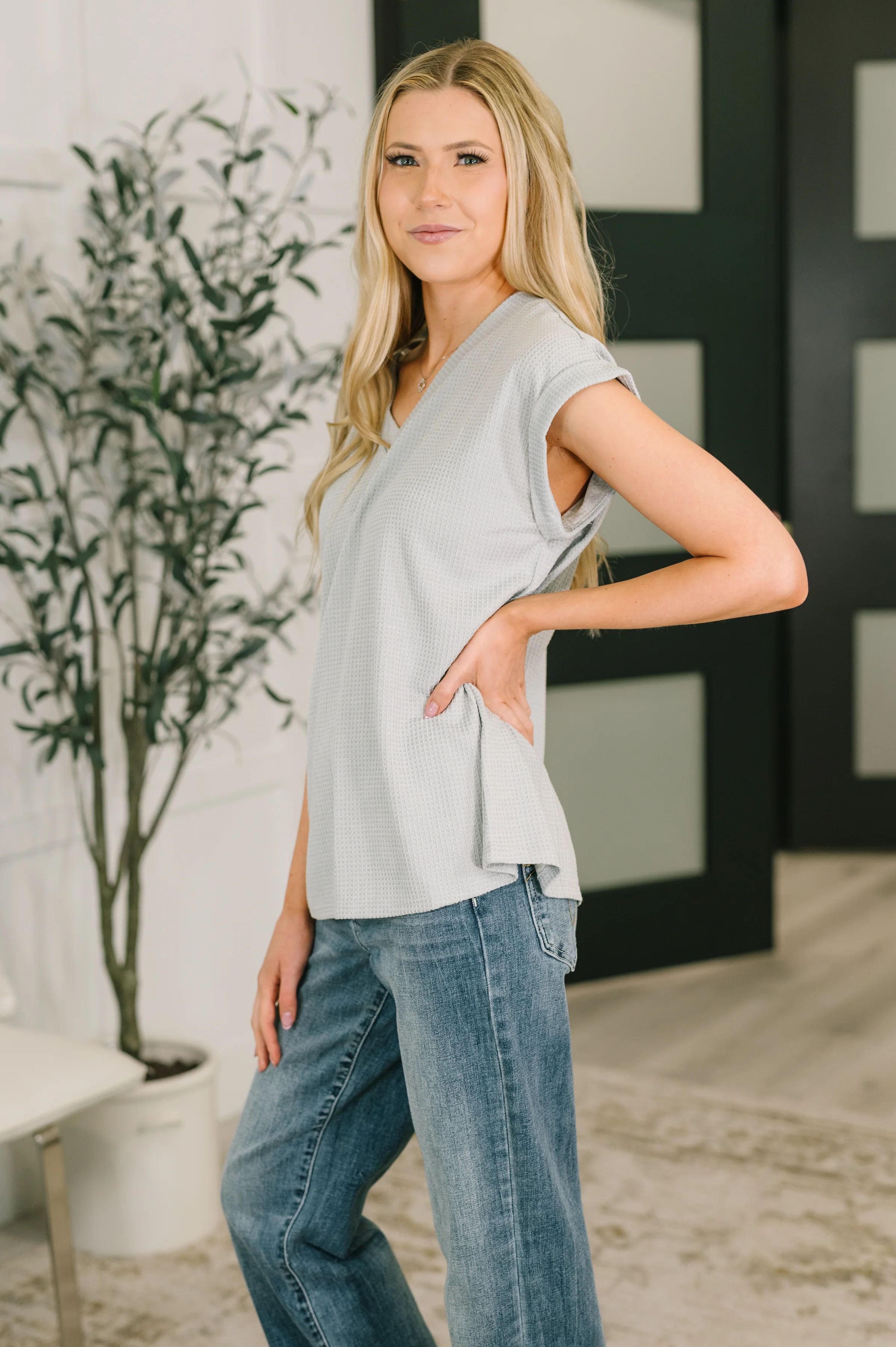 Classic Timeless V-Neck Tee in Pearl Grey - 5/1/2026 NEW - Image 4