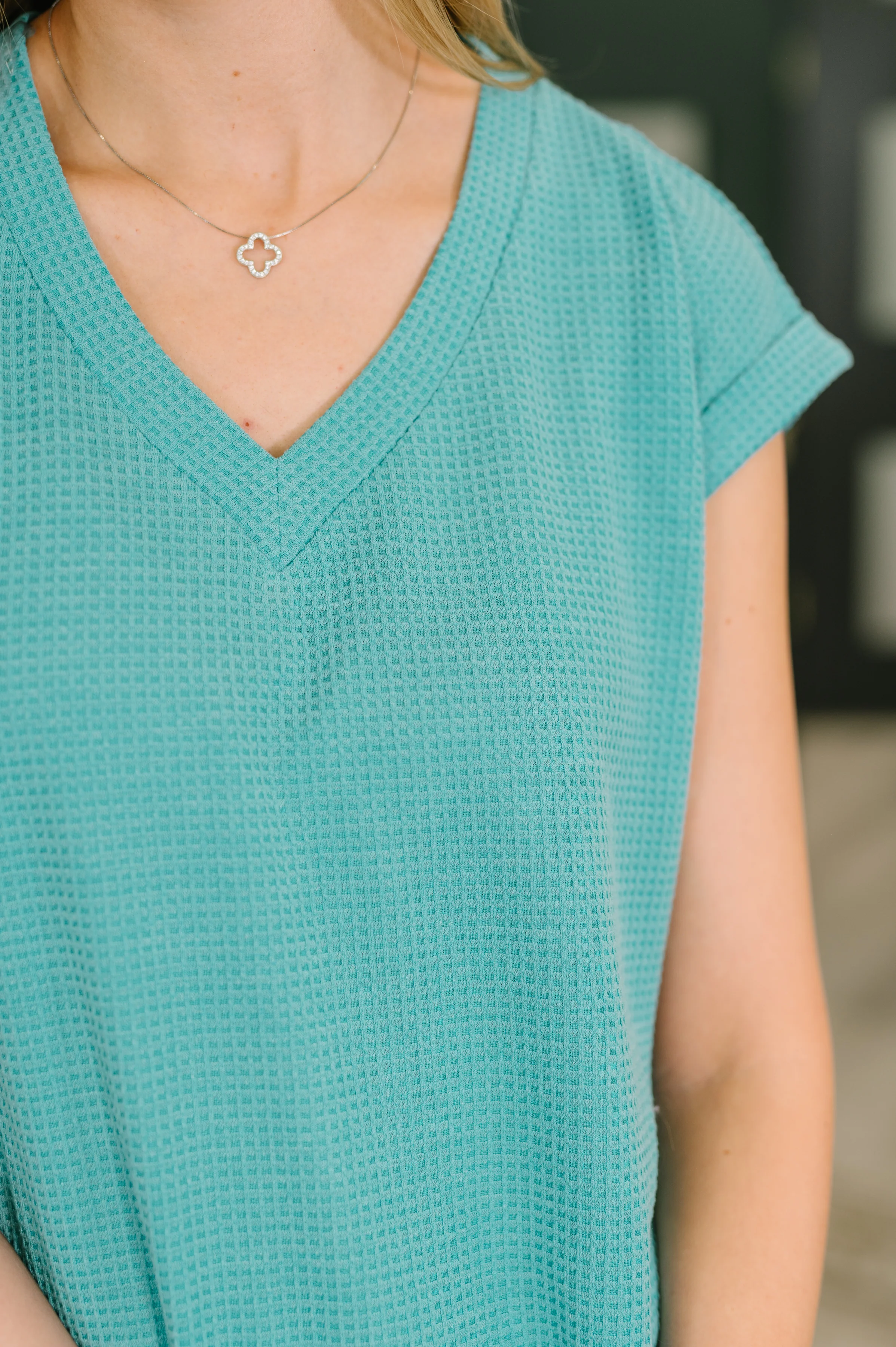 Classic Timeless V-Neck Tee in Teal - 5/1/2026 NEW - Image 2