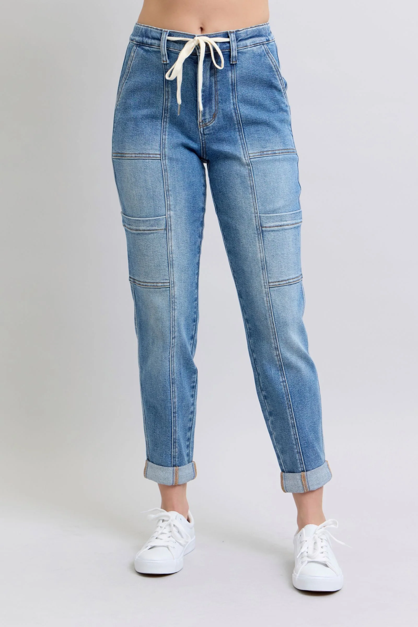 Clayton High Rise Cuffed Cargo Denim Jogger - 1/22/2025