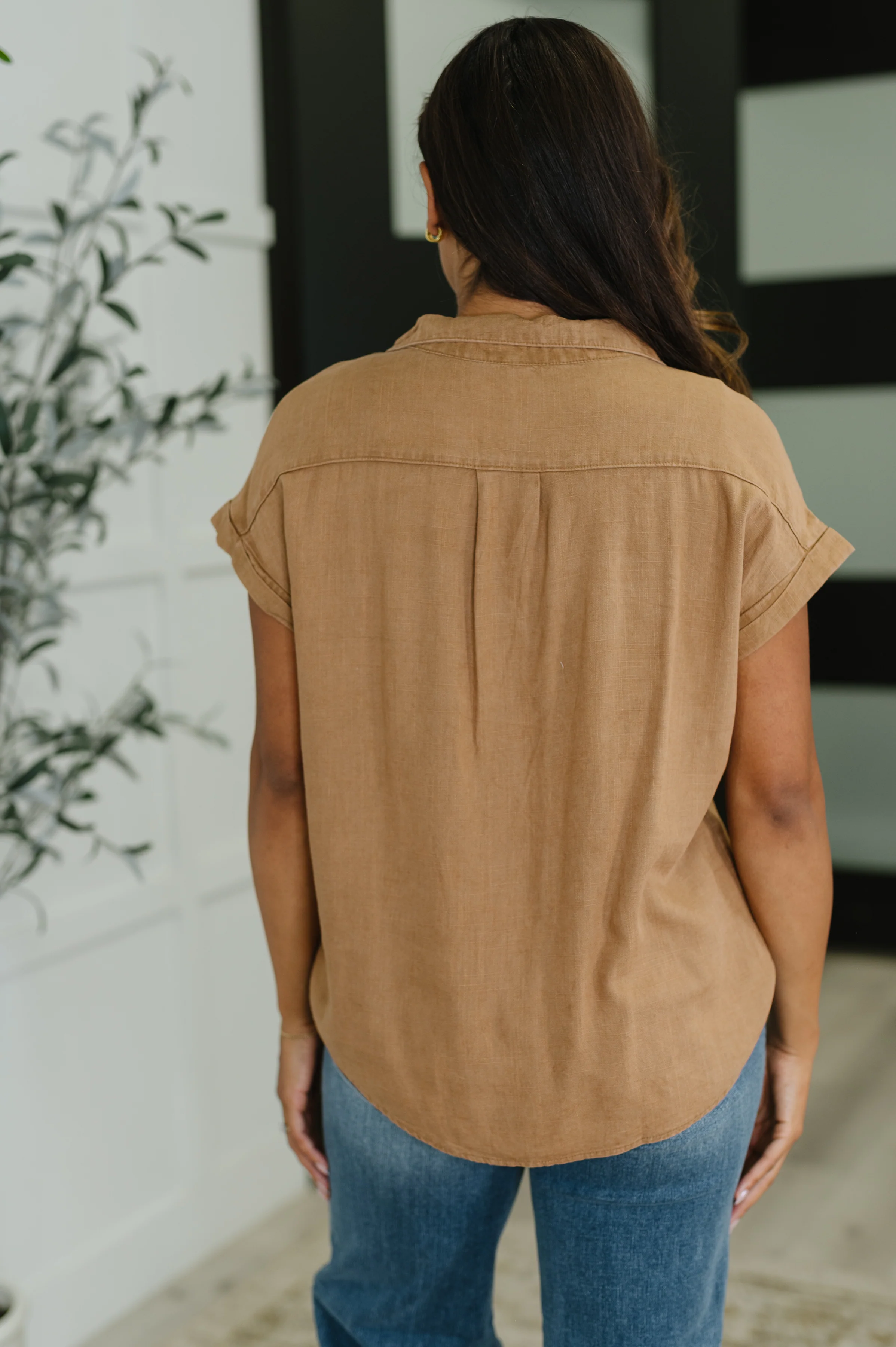 Cloud Nine to Five Button Down Blouse in Deep Camel - 9/19/2025 NEW - Image 6