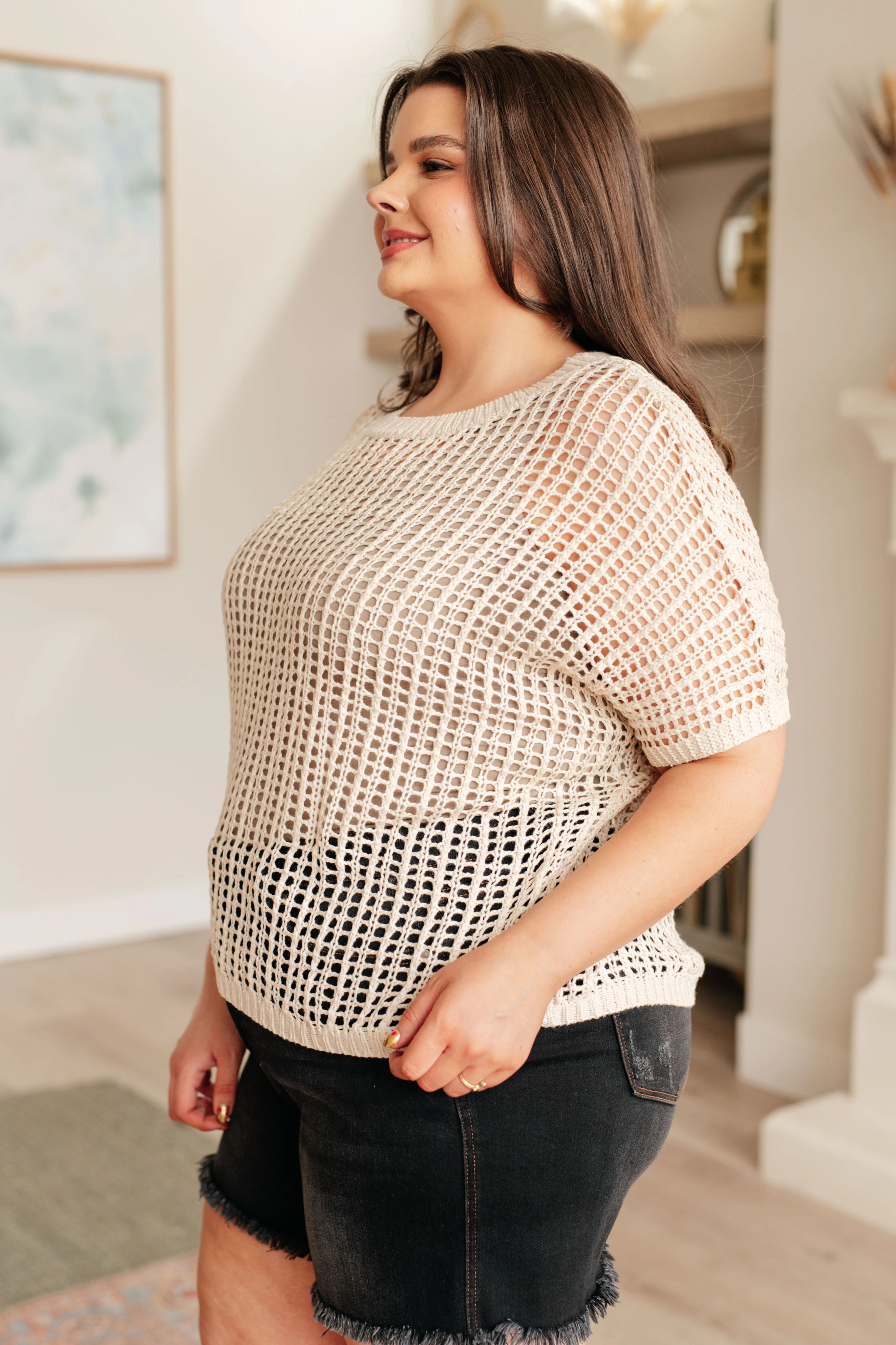 Coastal Dreams Fishnet Top in Cream - 5/1/2024 - Image 15