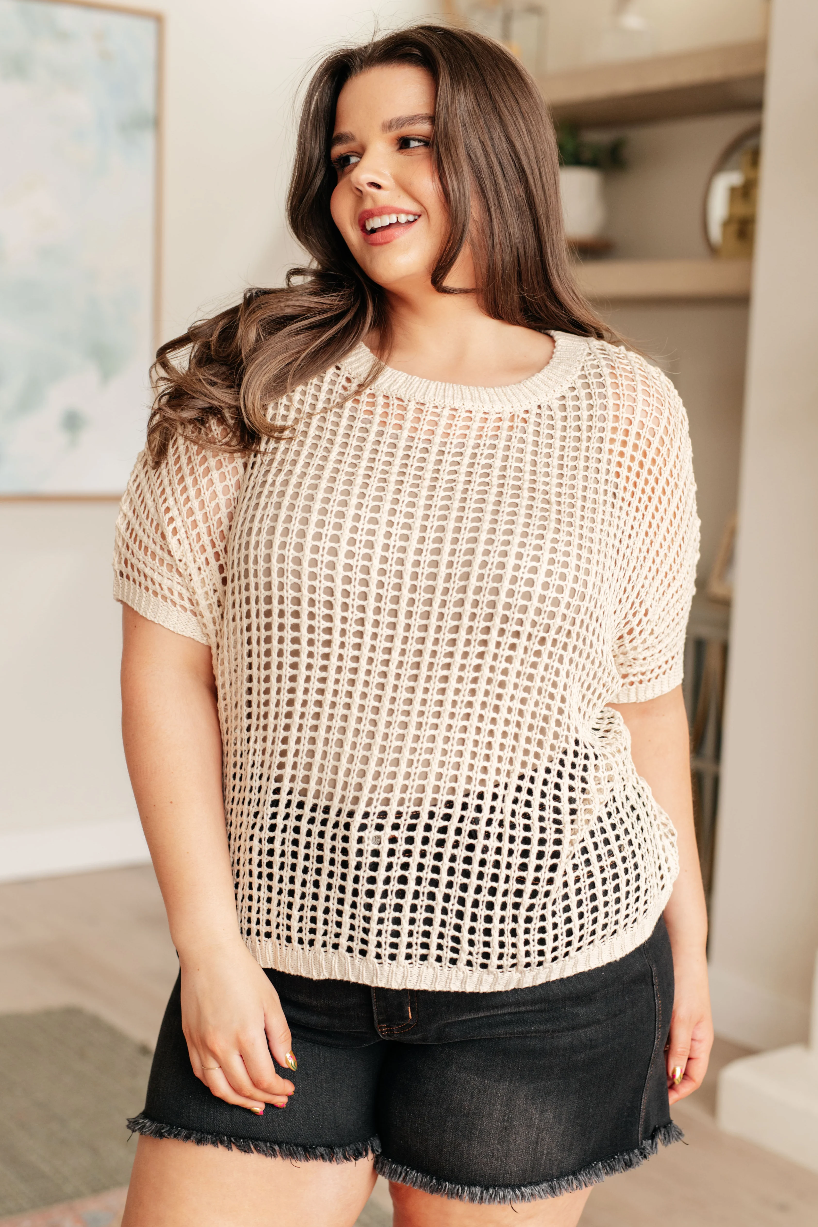 Coastal Dreams Fishnet Top in Cream - 5/1/2024 - Image 7