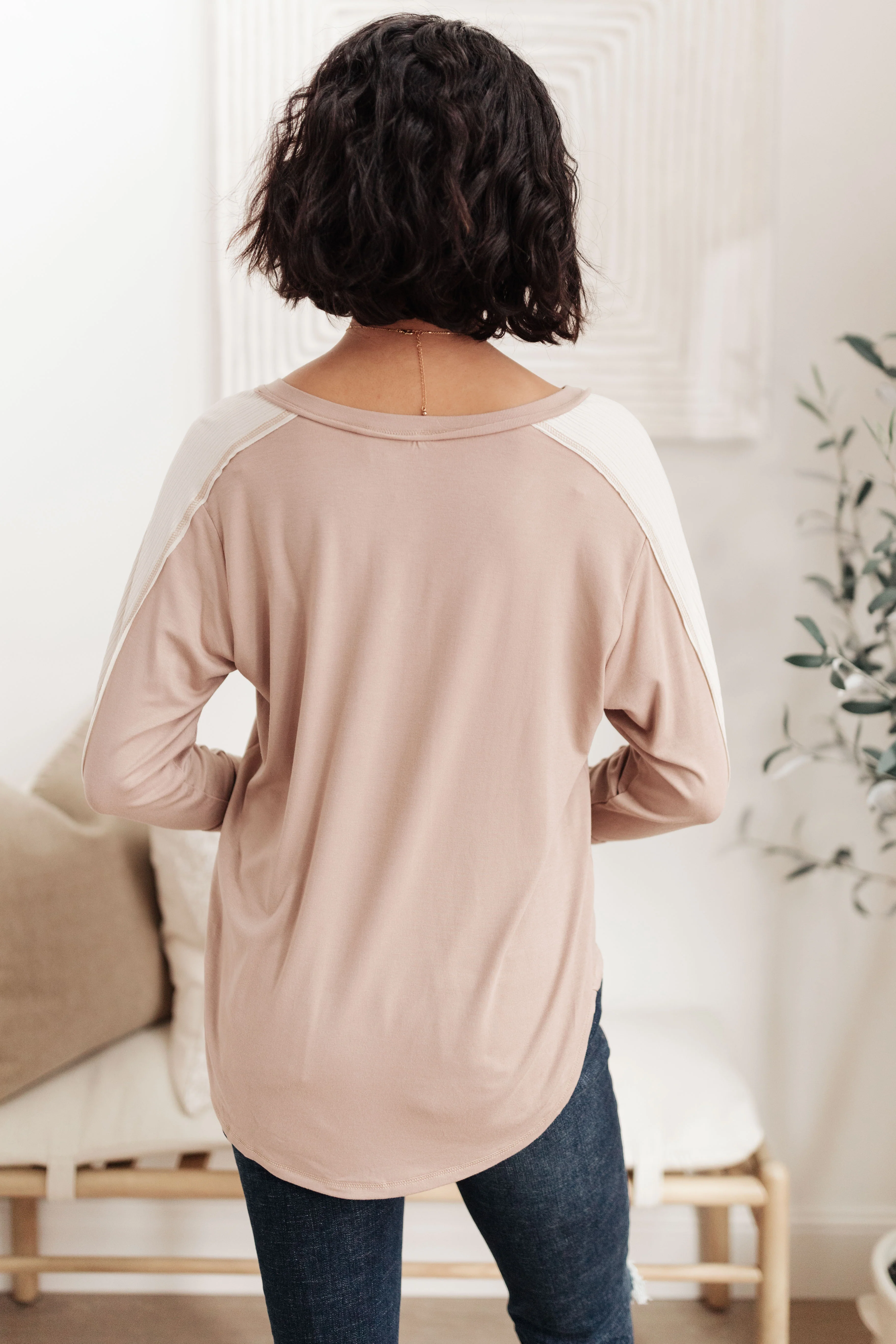 Coffee Date V Neck Top In Taupe - 1/4/2022 - Image 15