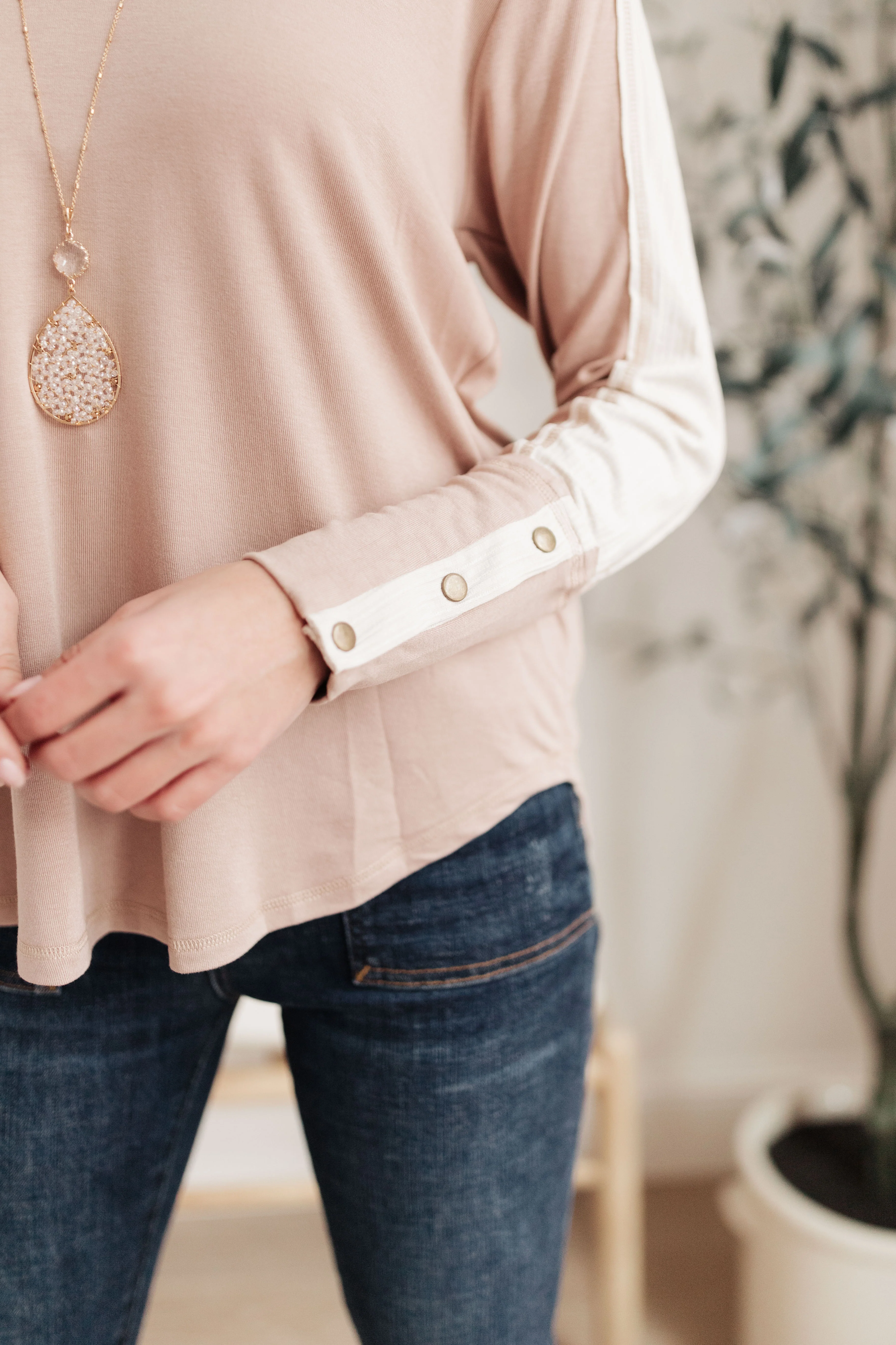 Coffee Date V Neck Top In Taupe - 1/4/2022 - Image 4