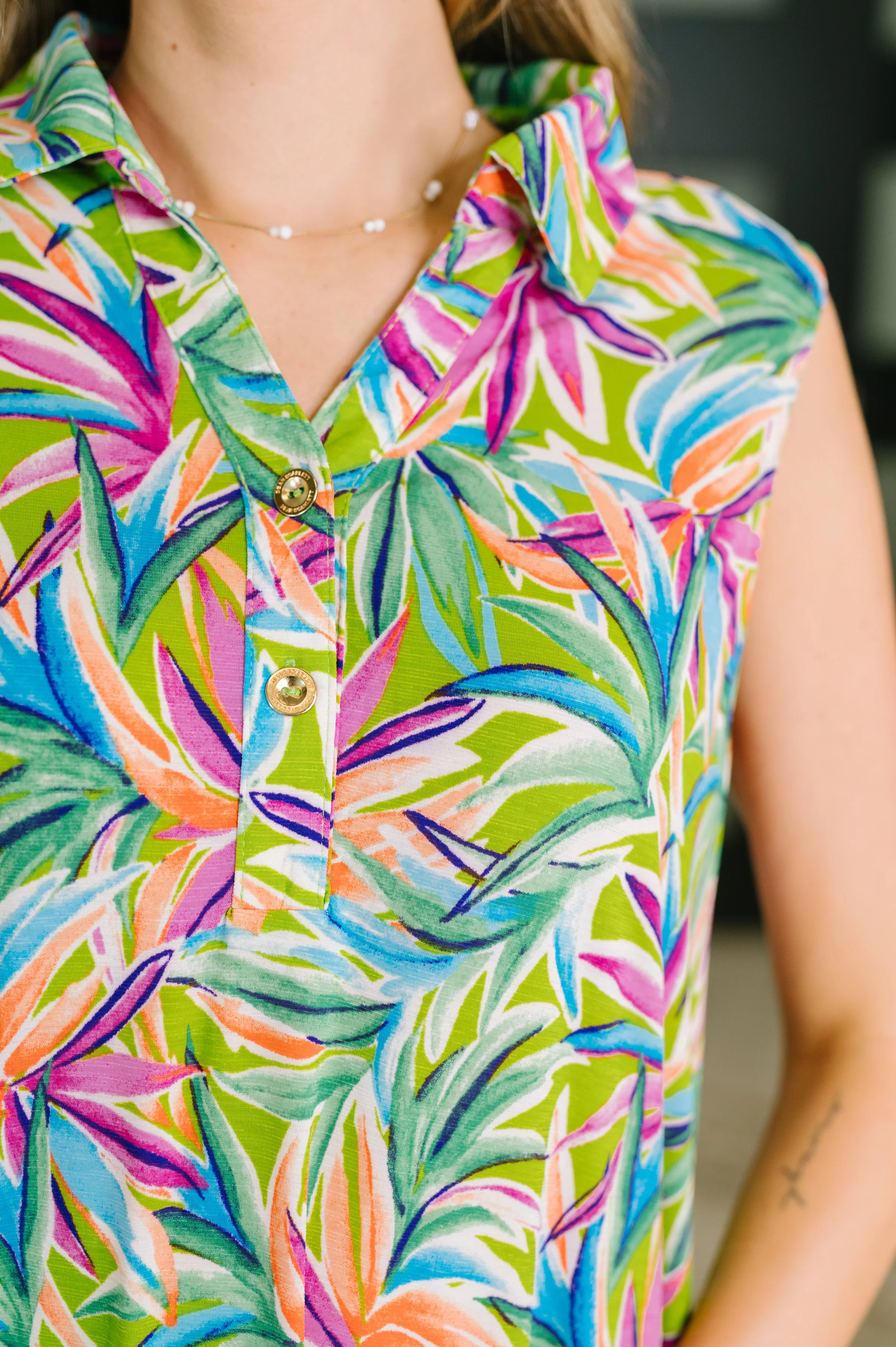 Coral Sands Collared Tank Dress in Spring Palms - 5/12/2026 NEW - Image 2