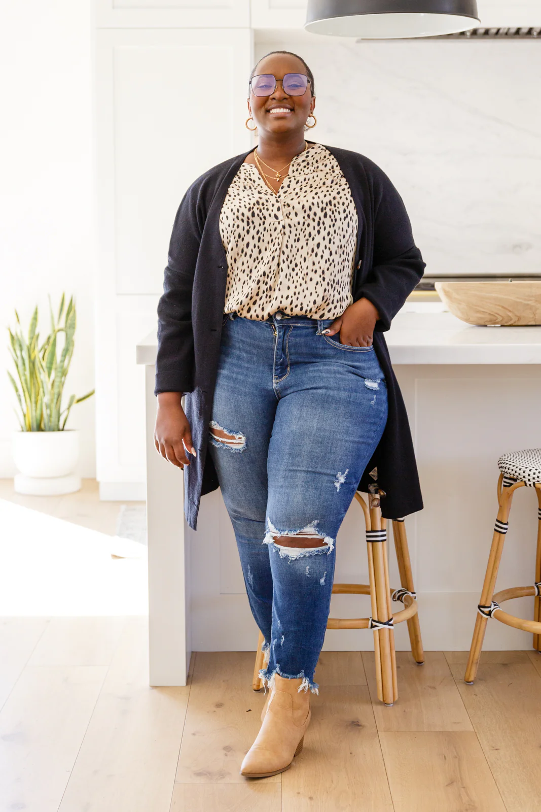 Countless Memories Split Neckline Dot Print Top - 11/10/2022 - Image 12